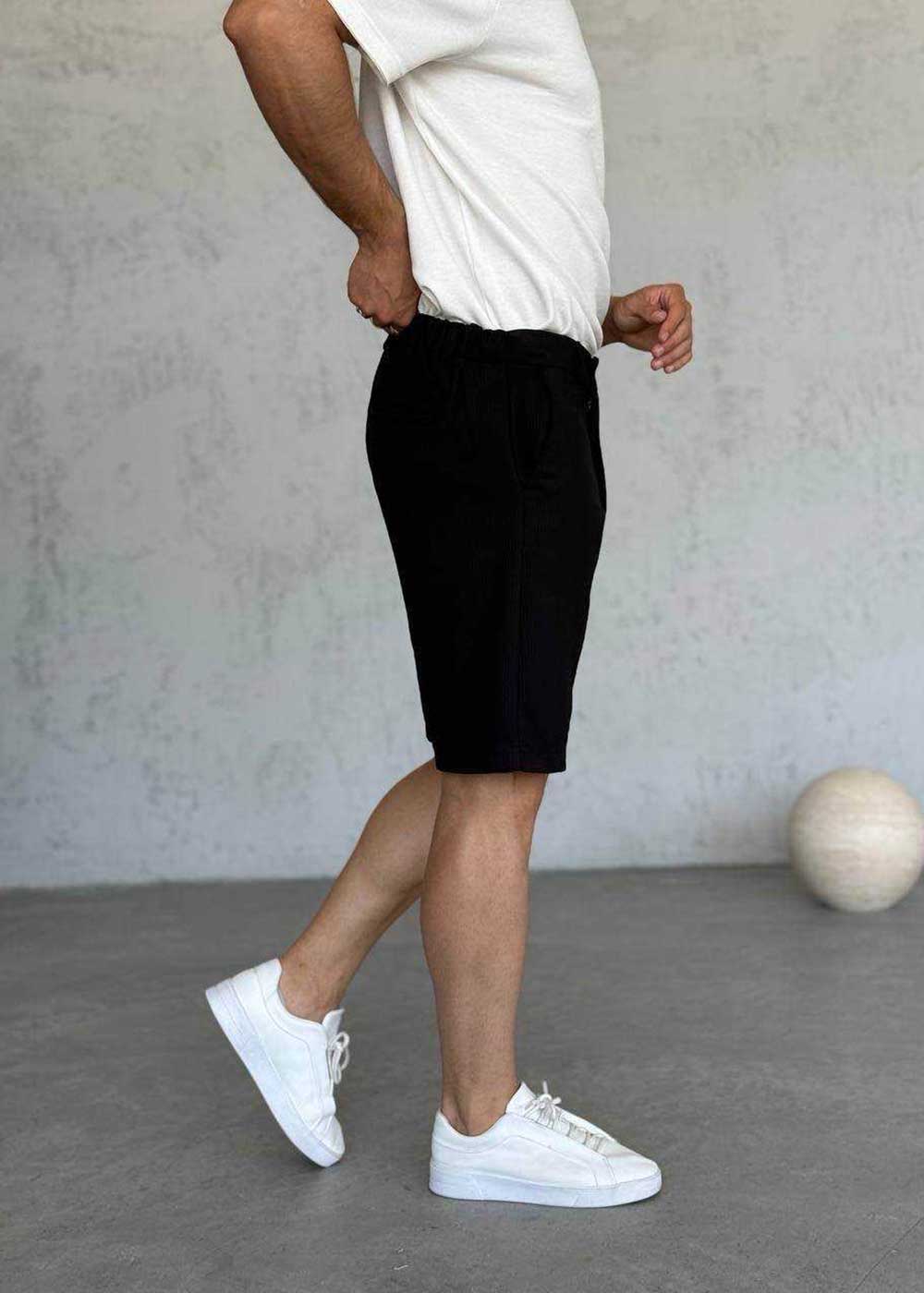 Βερμούδα Ριπ Tailored Pique-Cord Studio – Μαύρο – 2