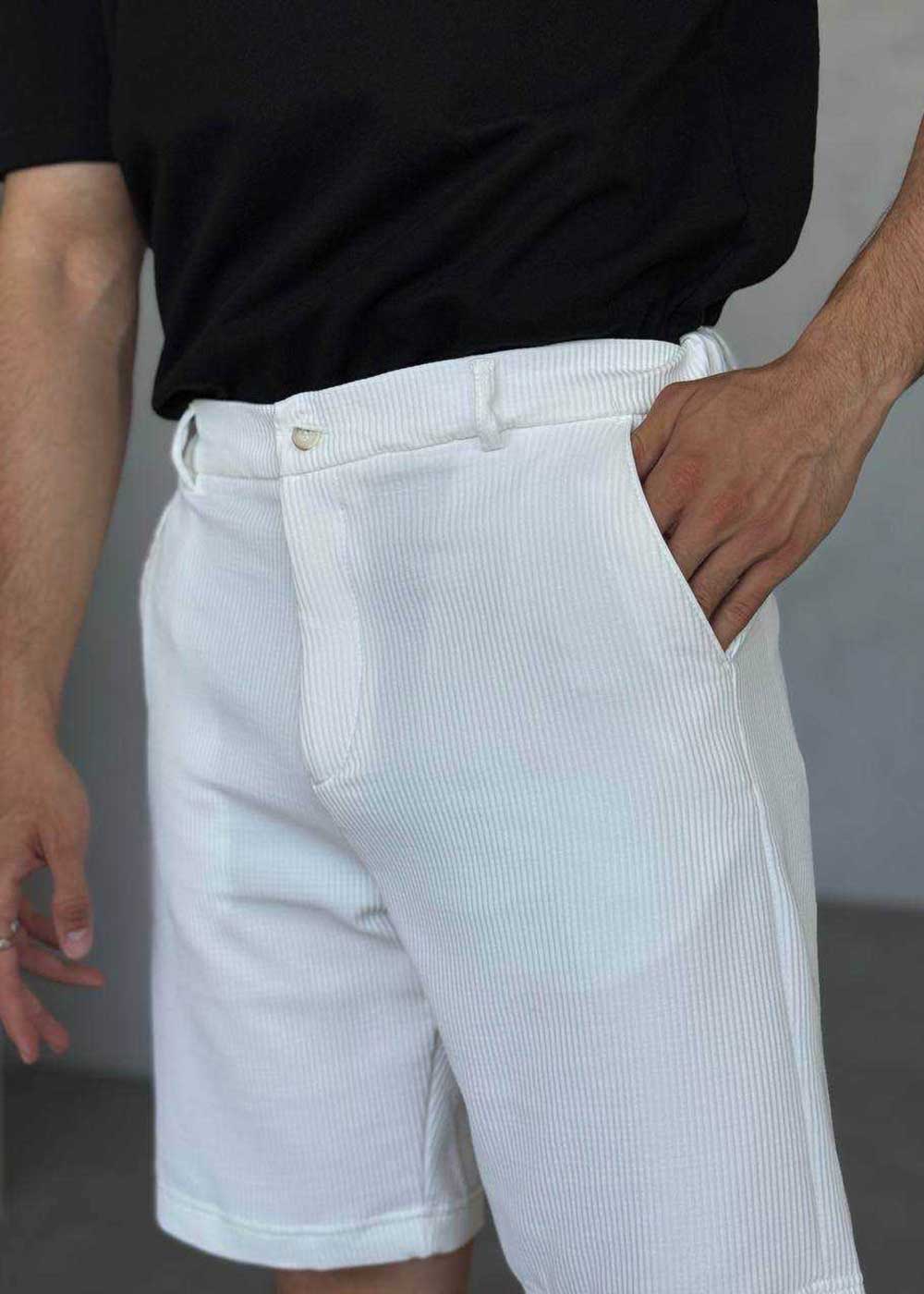 Βερμούδα Ριπ Tailored Pique-Cord Studio – Λευκό – 3