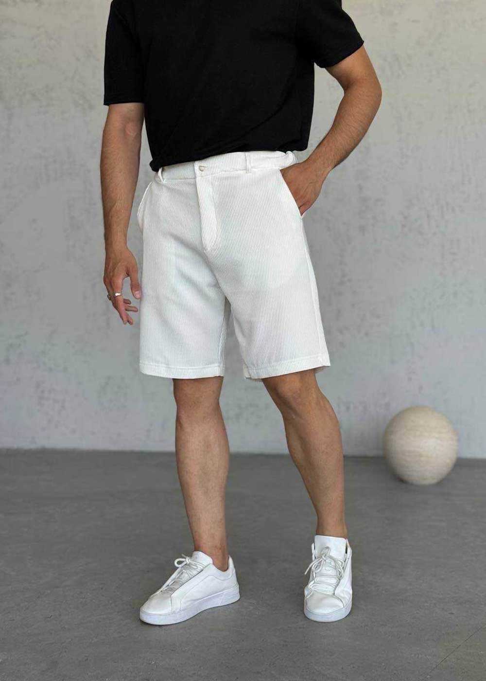 Βερμούδα Ριπ Tailored Pique-Cord Studio – Λευκό – 4