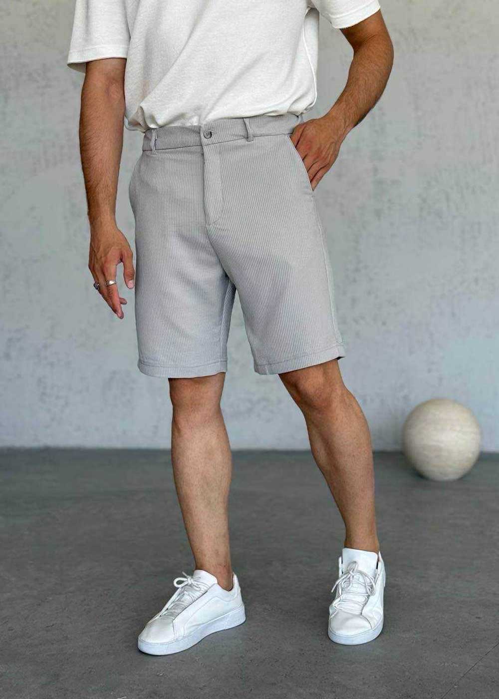 Βερμούδα Ριπ Tailored Pique-Cord Studio – Γκρι – 4