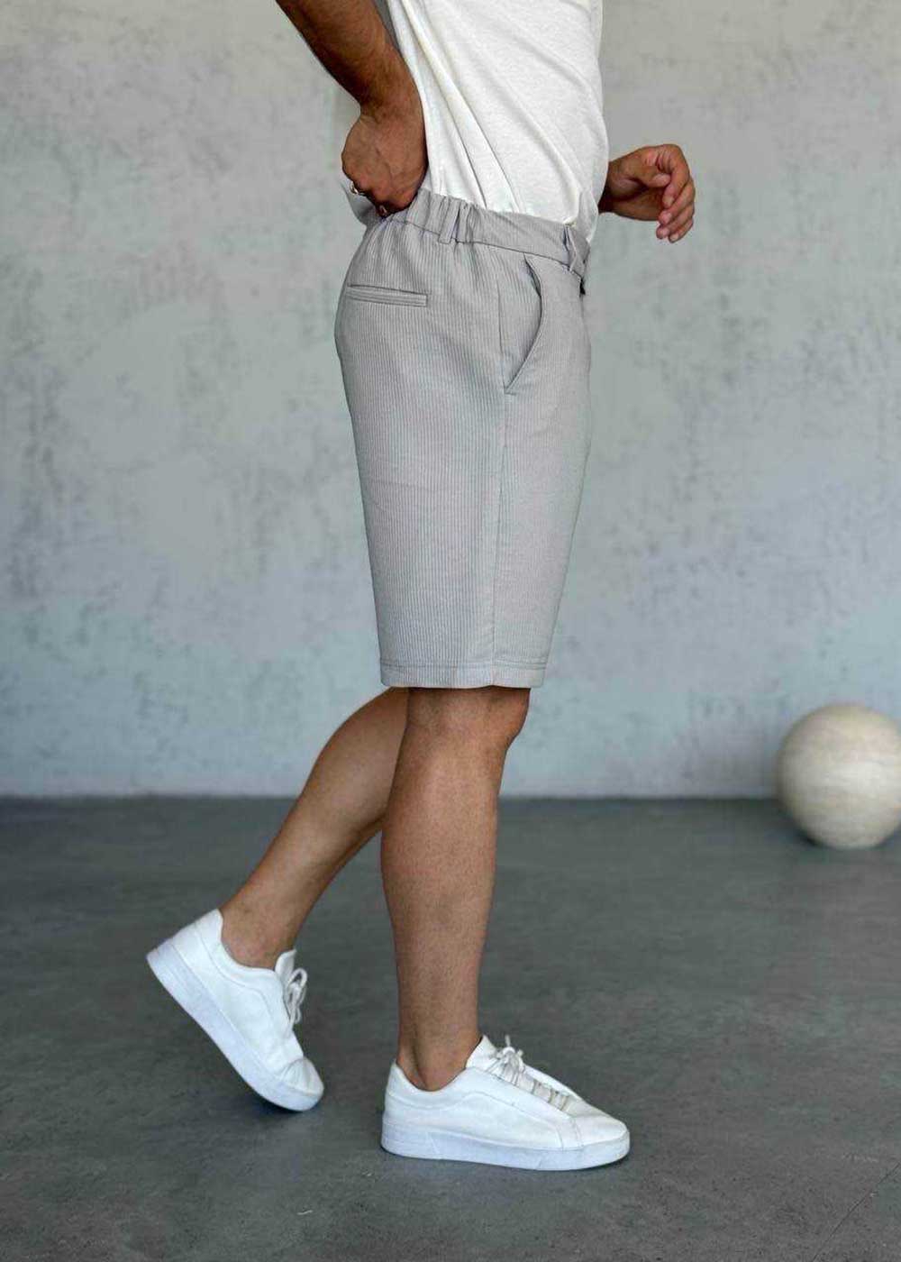 Βερμούδα Ριπ Tailored Pique-Cord Studio – Γκρι – 2