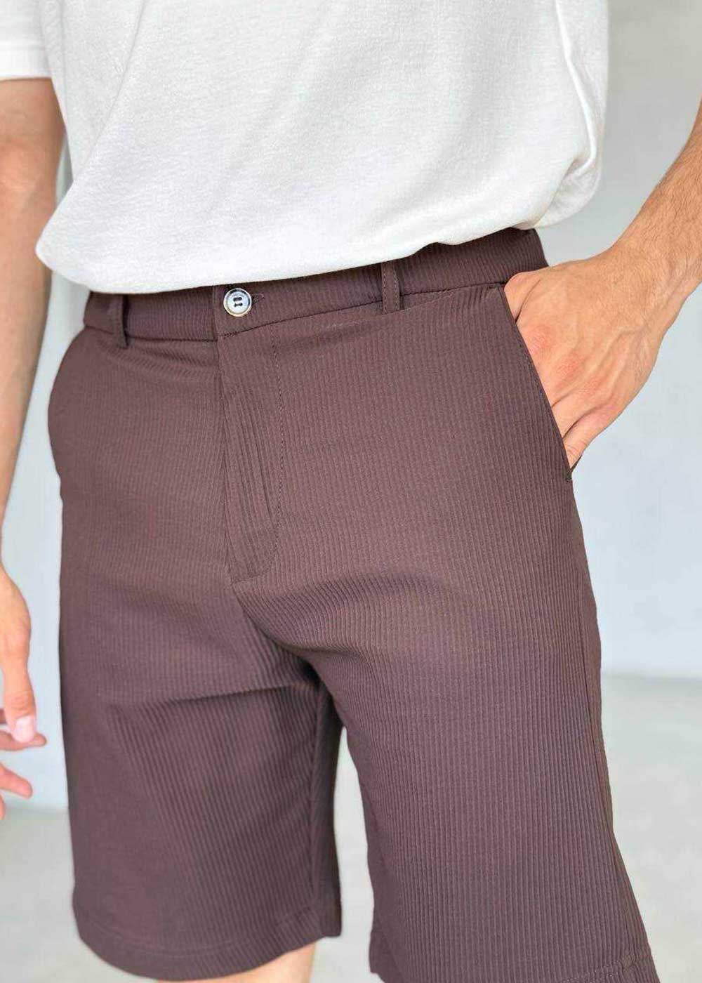 Βερμούδα Ριπ Tailored Pique-Cord Studio – Καφέ – 3