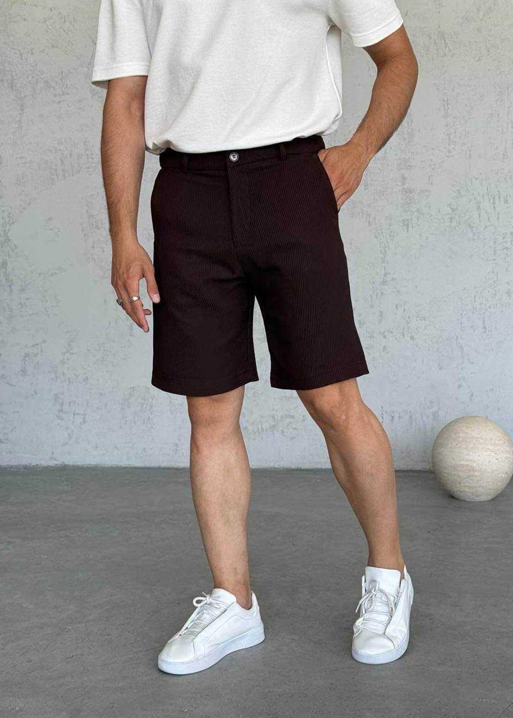 Βερμούδα Ριπ Tailored Pique-Cord Studio – Καφέ – 4