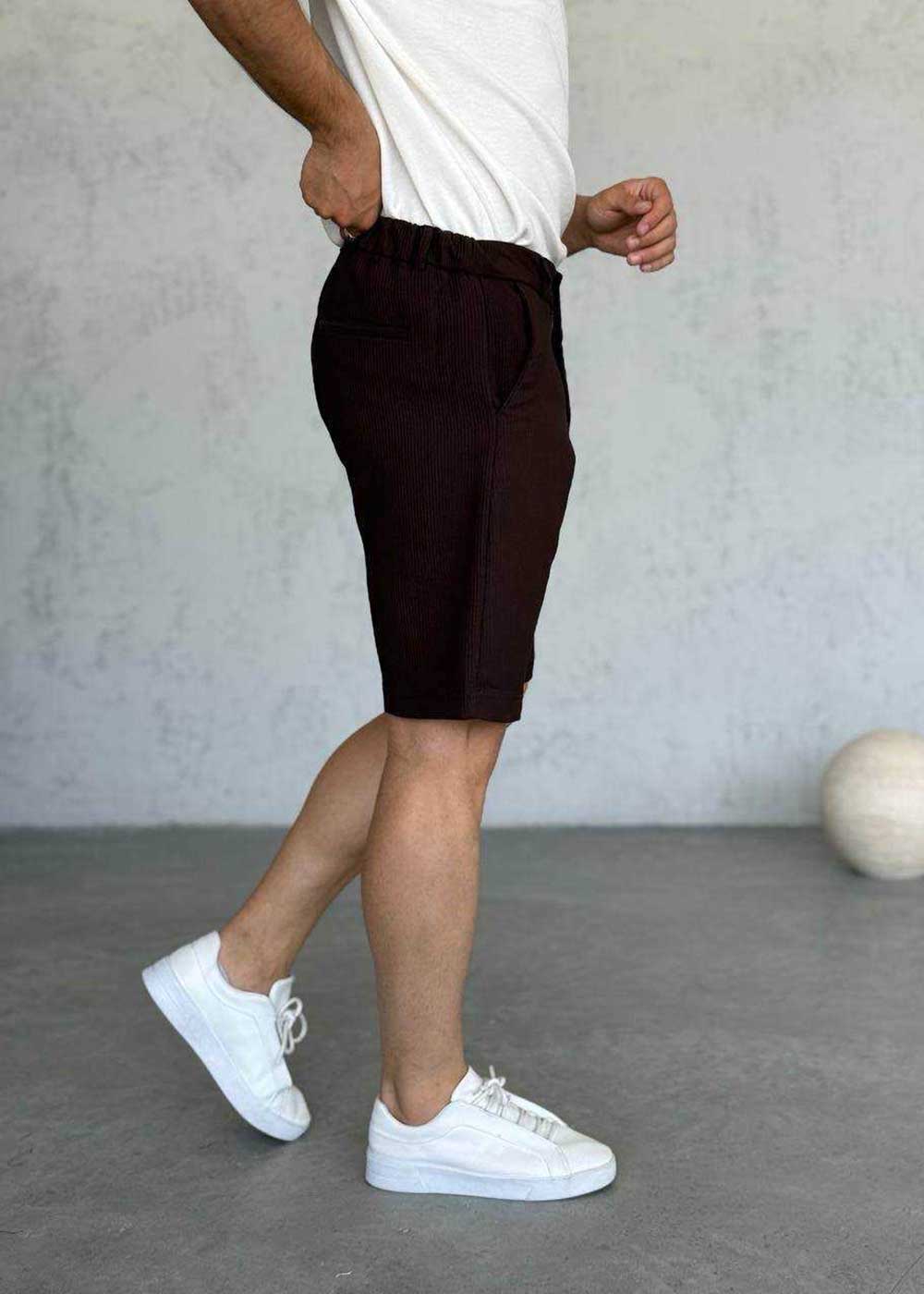 Βερμούδα Ριπ Tailored Pique-Cord Studio – Καφέ – 2