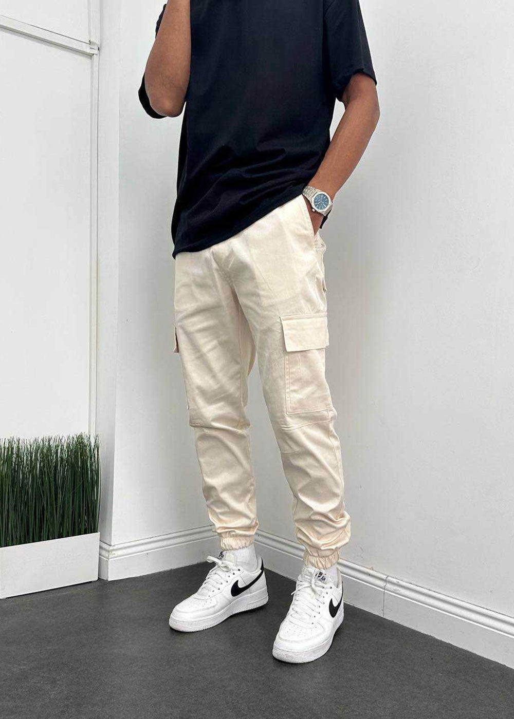 Παντελόνι Cargo Jogger Urban Utility – Εκρού – 4
