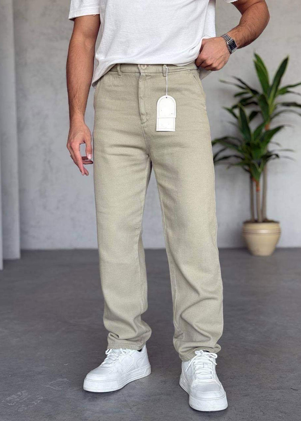 Παντελόνι Canvas-Texture Studio Relaxed – Μιντ – 3