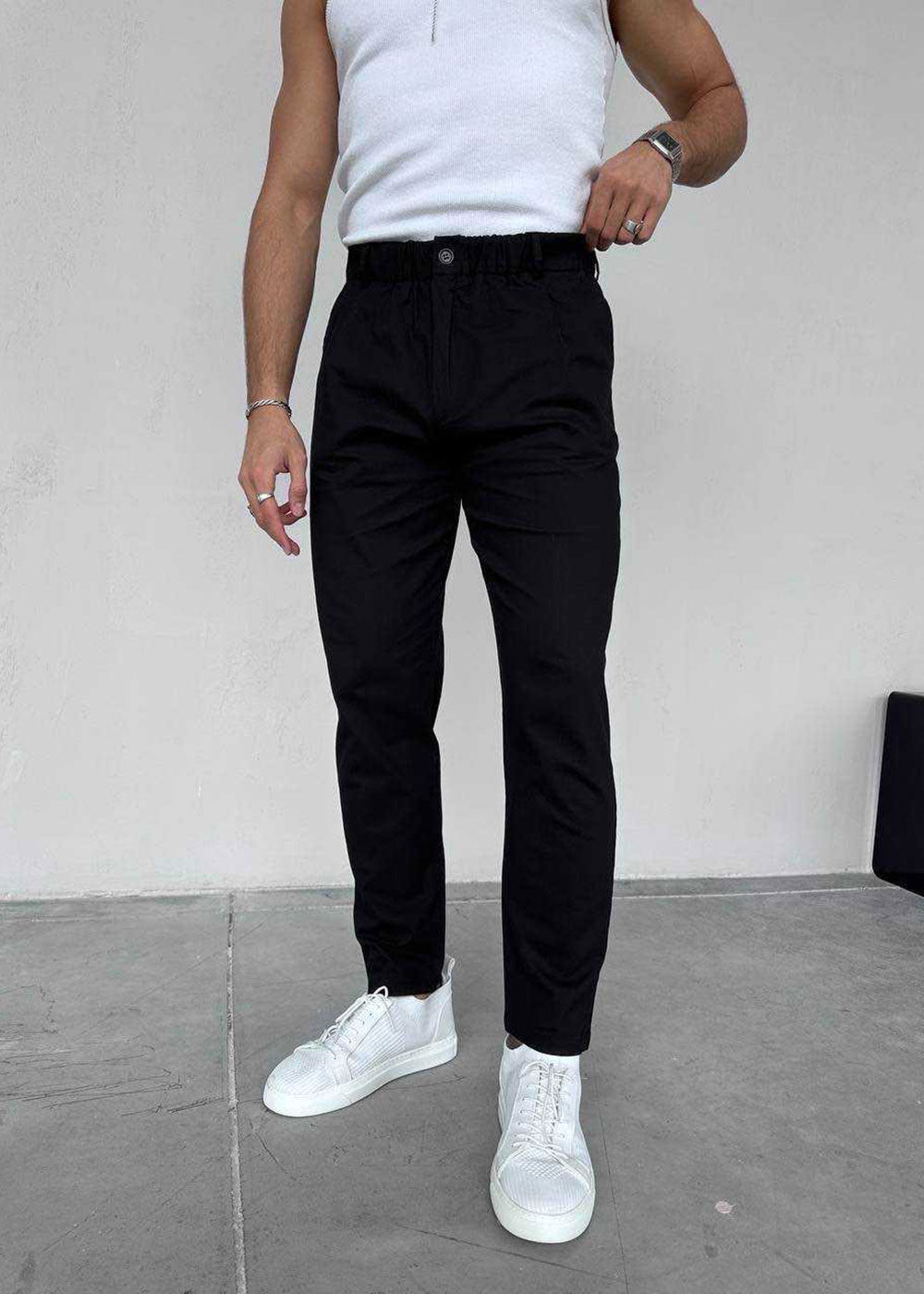 Παντελόνι Chino Regular -Pleated Studio – Μαύρο