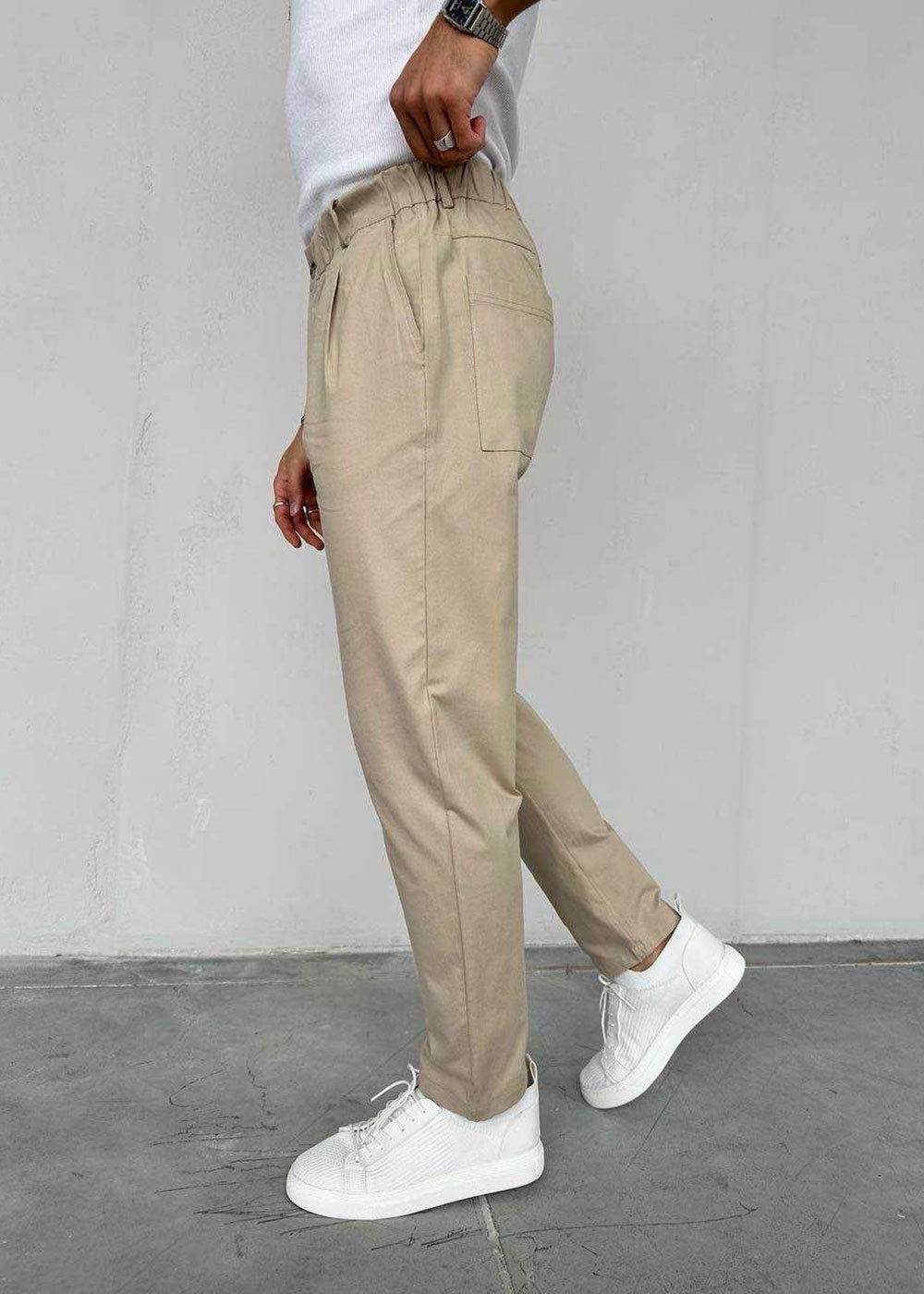 Παντελόνι Chino Regular -Pleated Studio – Μπεζ – 2
