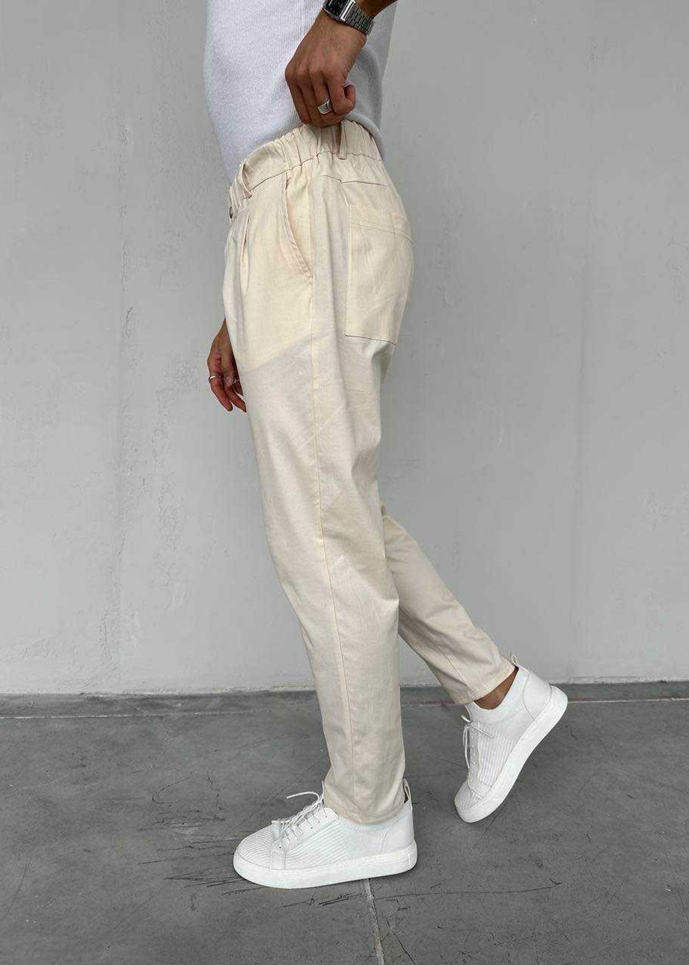 Παντελόνι Chino Regular -Pleated Studio – Εκρού – 2
