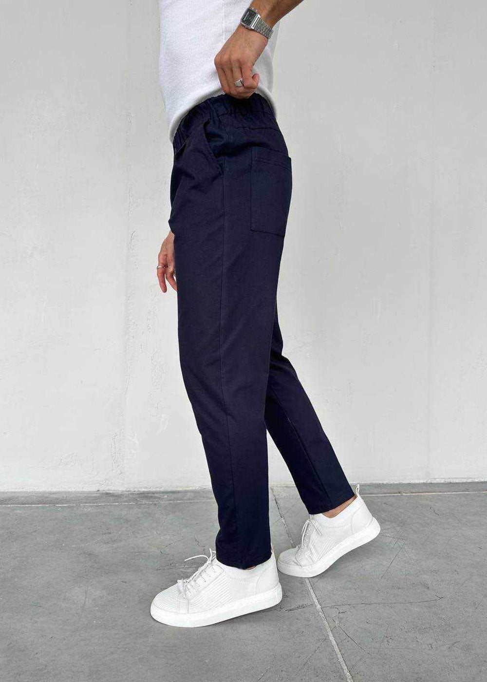 Παντελόνι Chino Regular -Pleated Studio – Μπλε – 2
