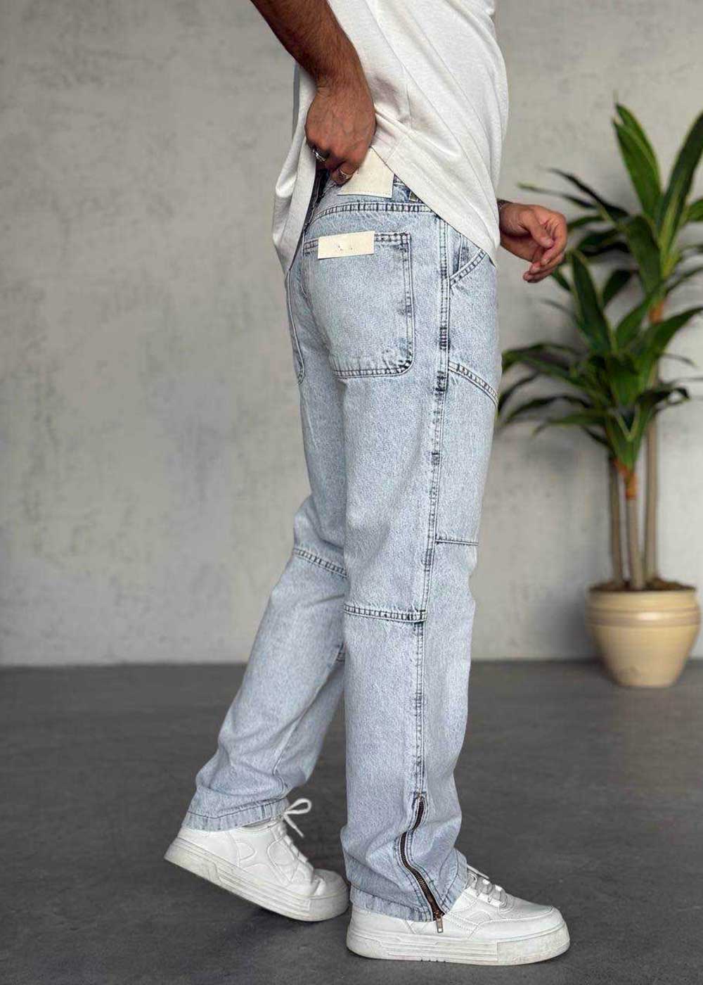 Παντελόνι Denim Baggy Regular Paneled Studio – Light Blue – 2