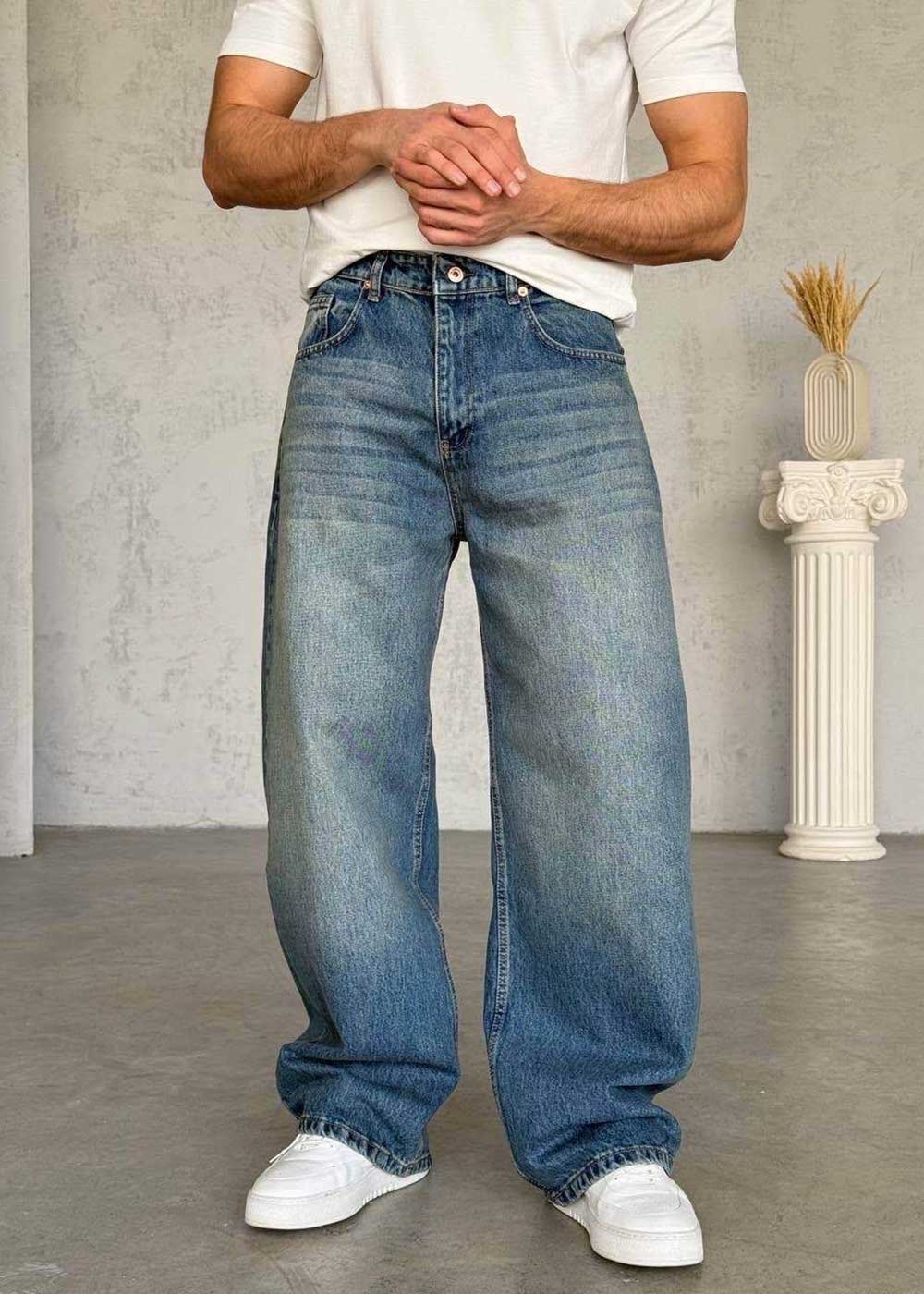 Παντελόνι Denim Baggy Skater Retro Vibe – Μπλε – 4