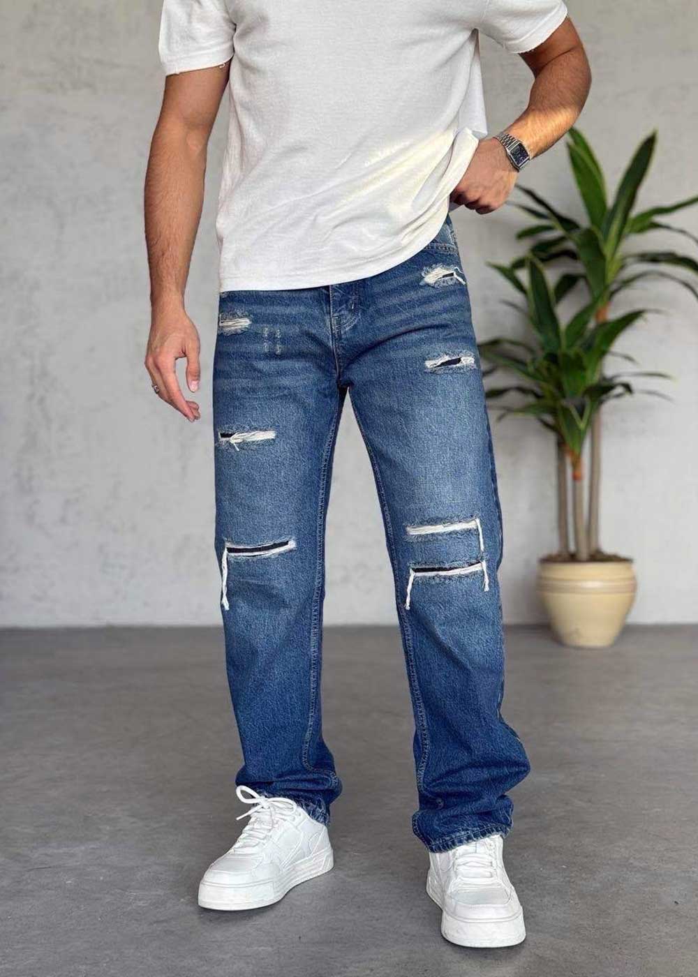 Παντελόνι Denim Distressed Urban Edge – Μπλε