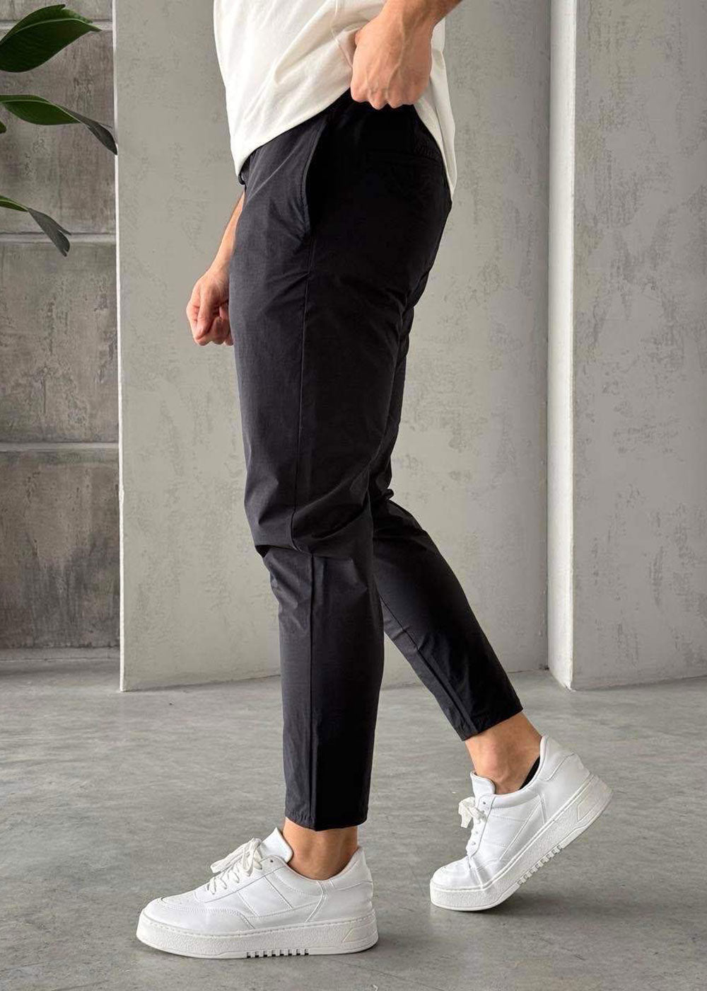 Παντελόνι Chino Drawstring Relaxed-Fit – Μαύρο – 3