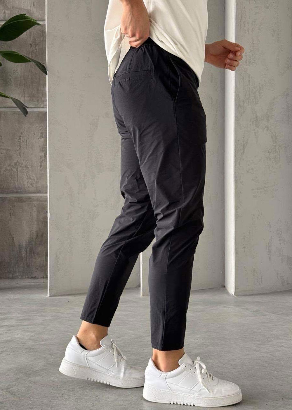 Παντελόνι Chino Drawstring Relaxed-Fit – Μαύρο – 2