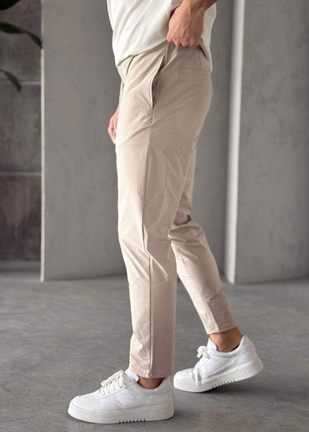 Παντελόνι Chino Drawstring Relaxed-Fit – Μπεζ Ανοιχτό – 2