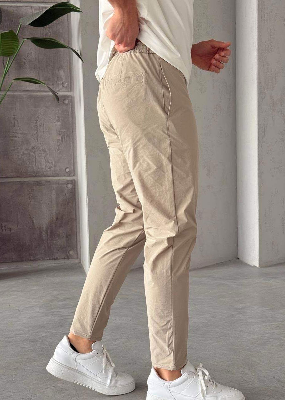 Παντελόνι Chino Drawstring Relaxed-Fit – Μπεζ – 3