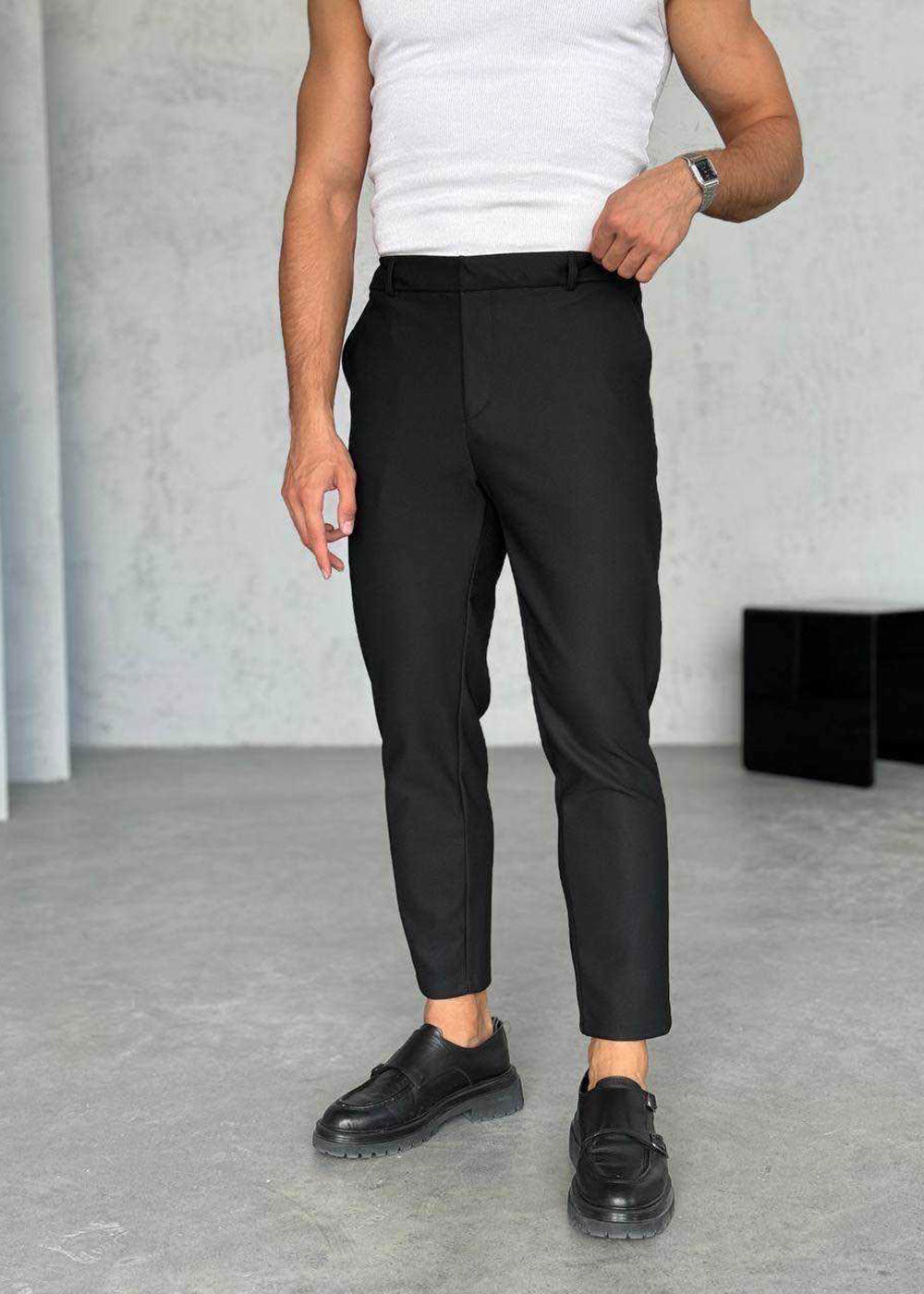 Παντελόνι Tailored Micro-Pointelle Studio – Μαύρο