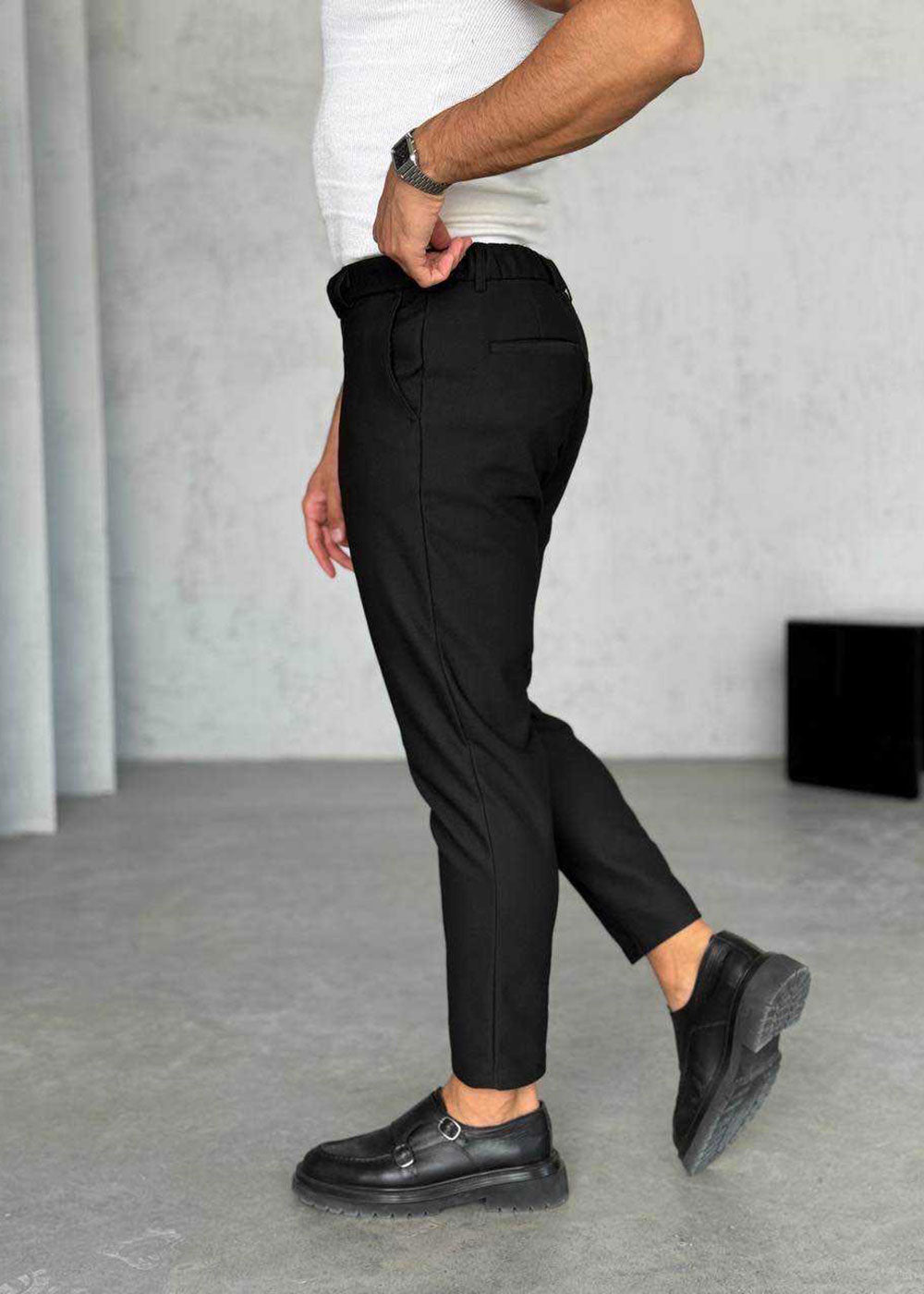Παντελόνι Tailored Micro-Pointelle Studio – Μαύρο – 2