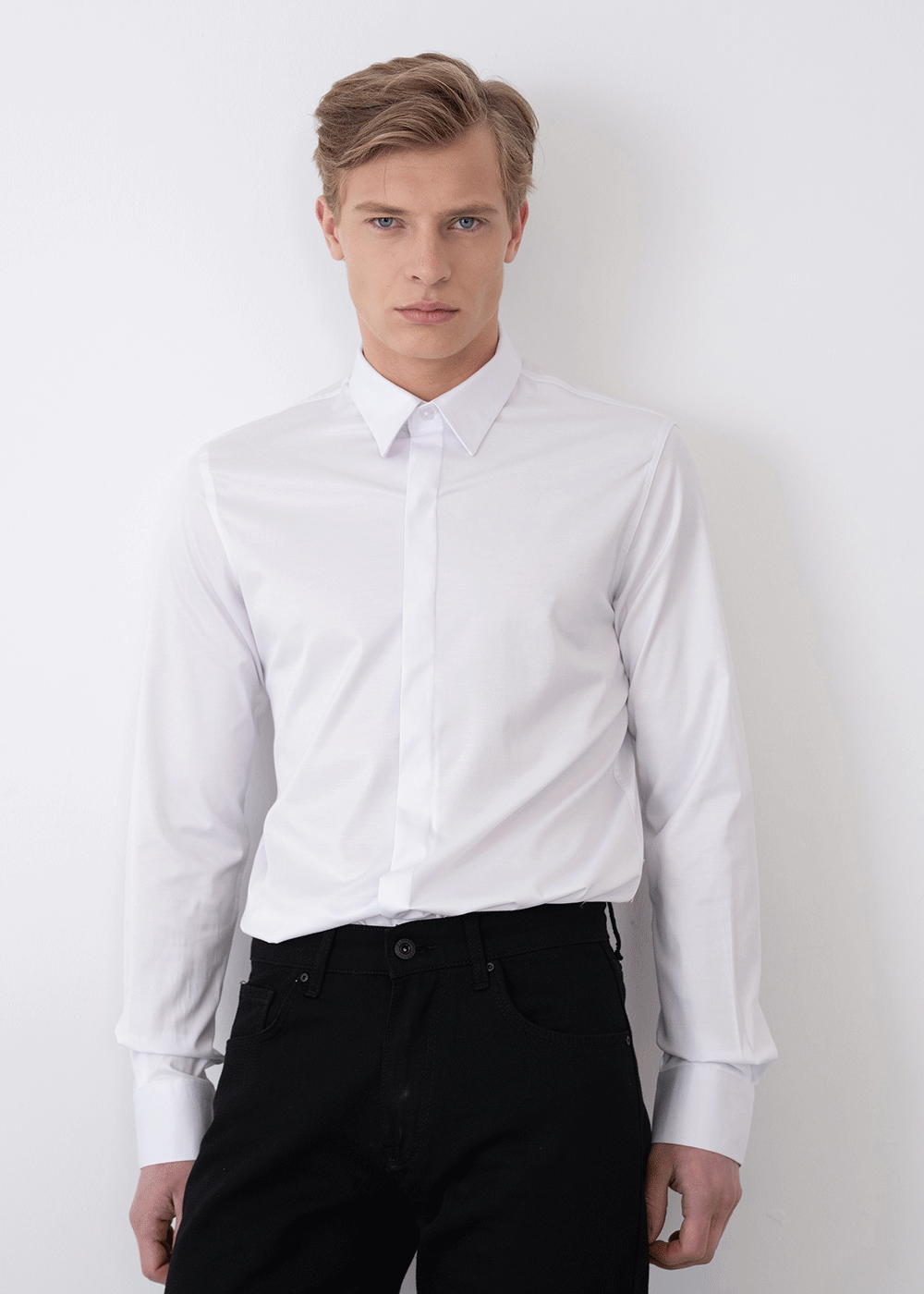 Πουκάμισο Formal Slim Hidden-Placket – Λευκό