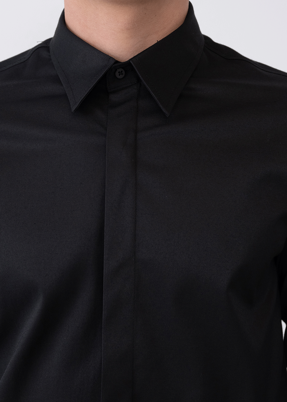 Πουκάμισο Formal Slim Hidden-Placket – Μαύρο – 2