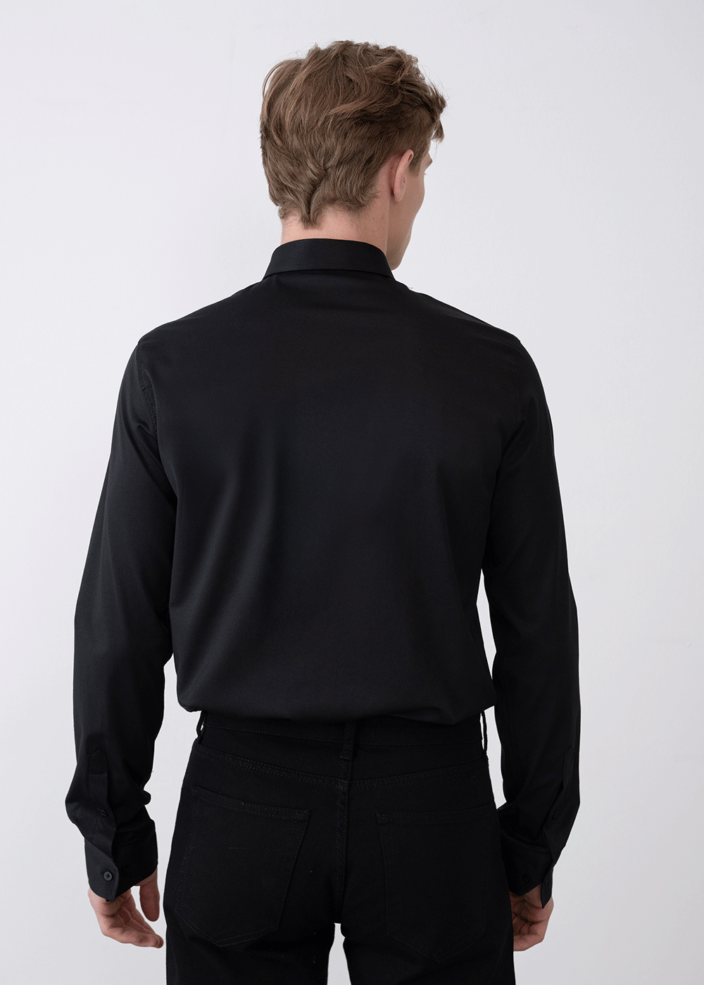 Πουκάμισο Formal Slim Hidden-Placket – Μαύρο – 3