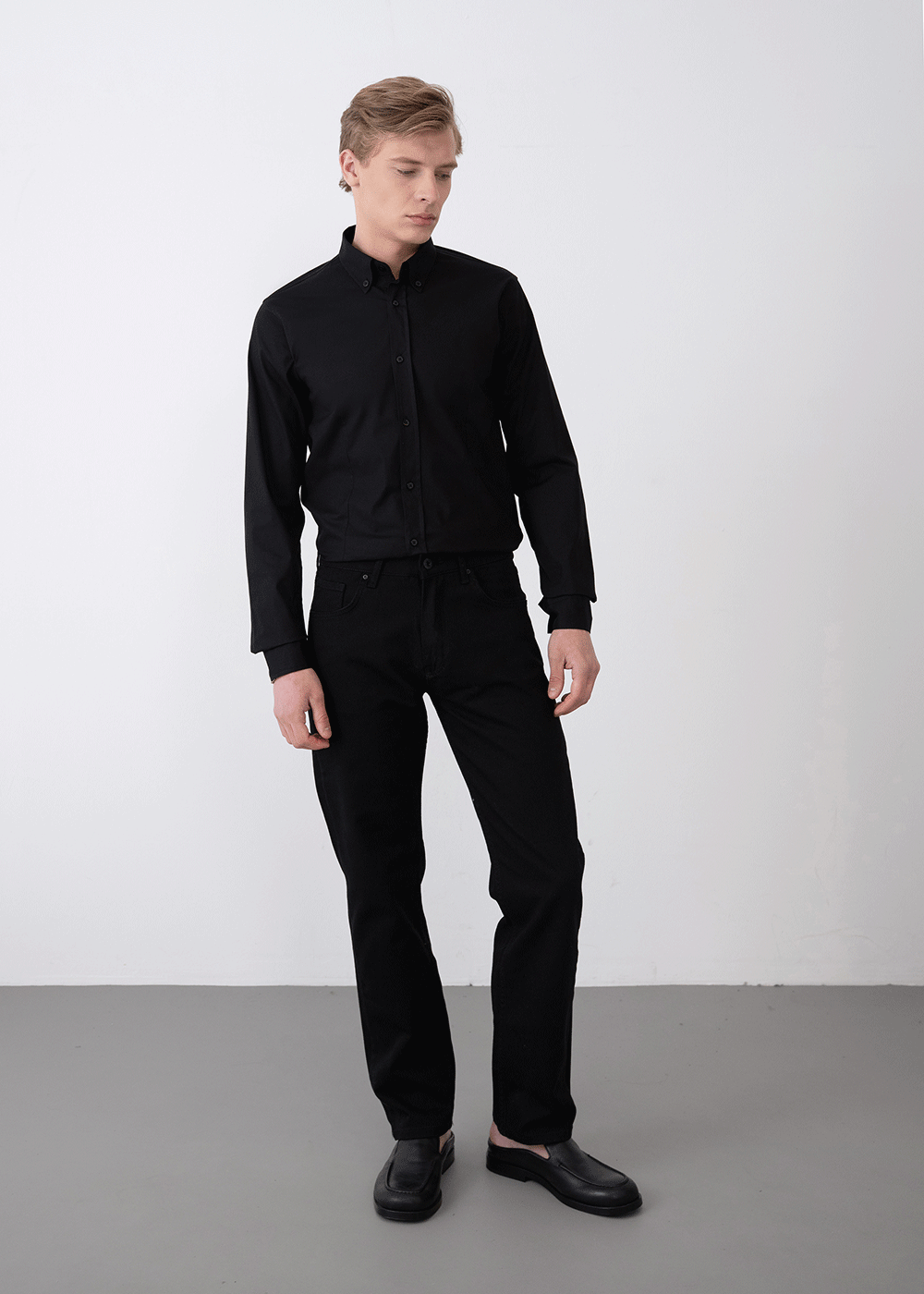 Πουκάμισο  Slim fit   – Μαύρο – 4