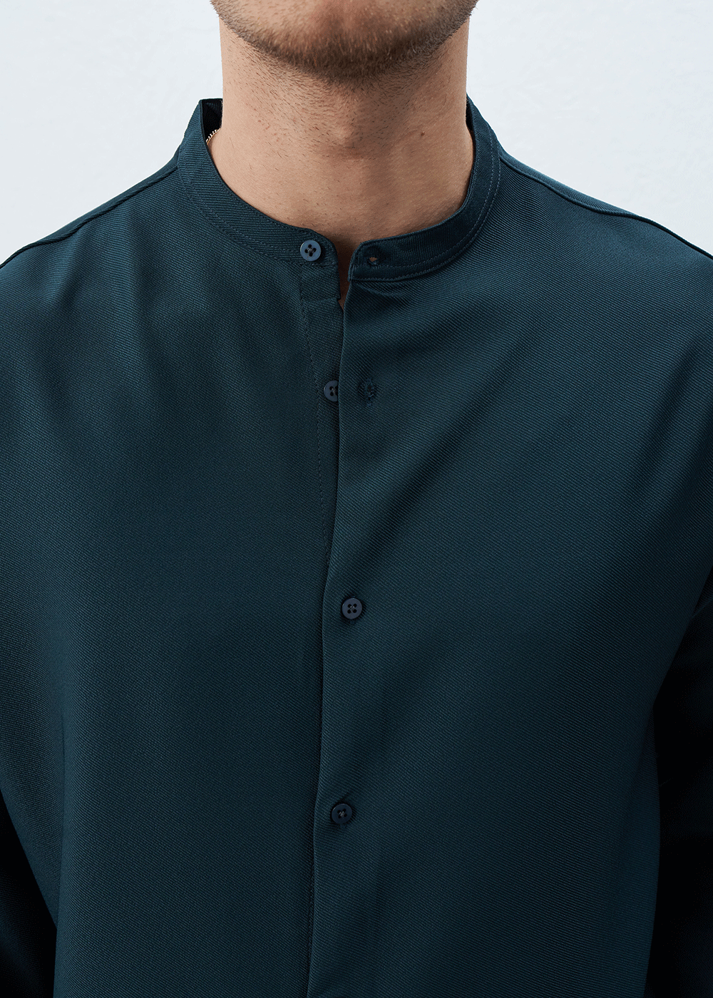 Πουκάμισο Mandarin Silk-Touch Relaxed – Πετρόλ – 2