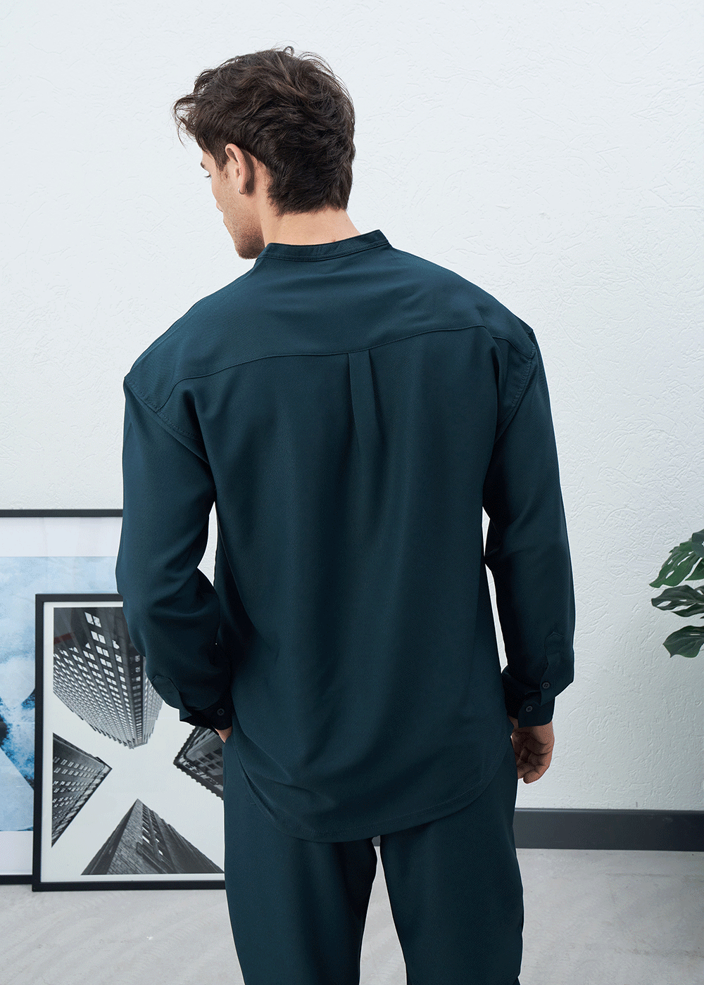 Πουκάμισο Mandarin Silk-Touch Relaxed – Πετρόλ – 3