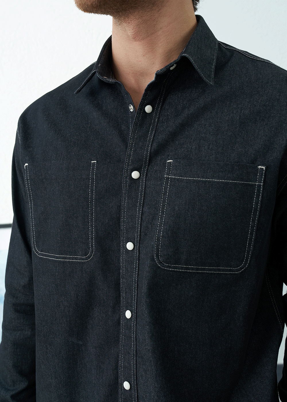 Πουκάμισο Heavy Cotton Studio Shirt   – Μαύρο – 2