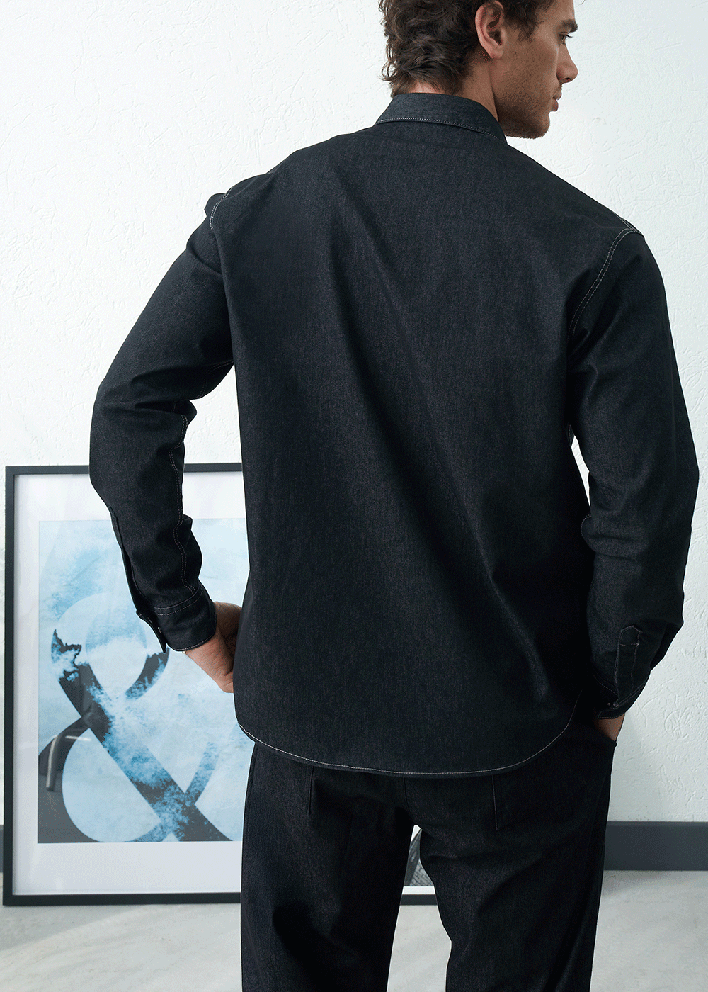 Πουκάμισο Heavy Cotton Studio Shirt   – Μαύρο – 4