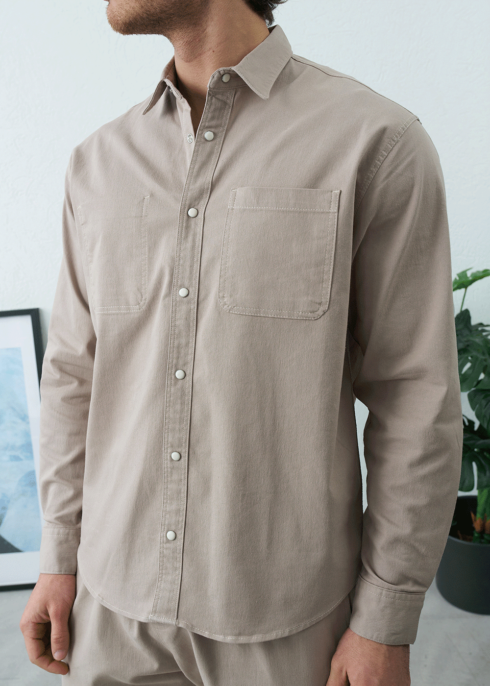 Πουκάμισο Heavy Cotton Studio Shirt   – Μπεζ – 6