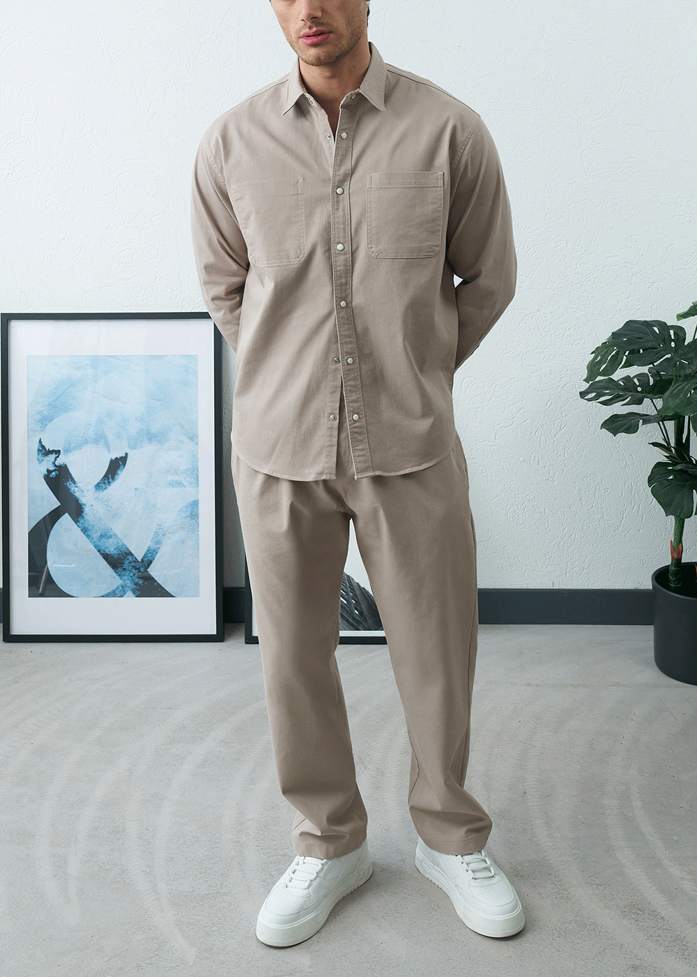 Πουκάμισο Heavy Cotton Studio Shirt   – Μπεζ – 5