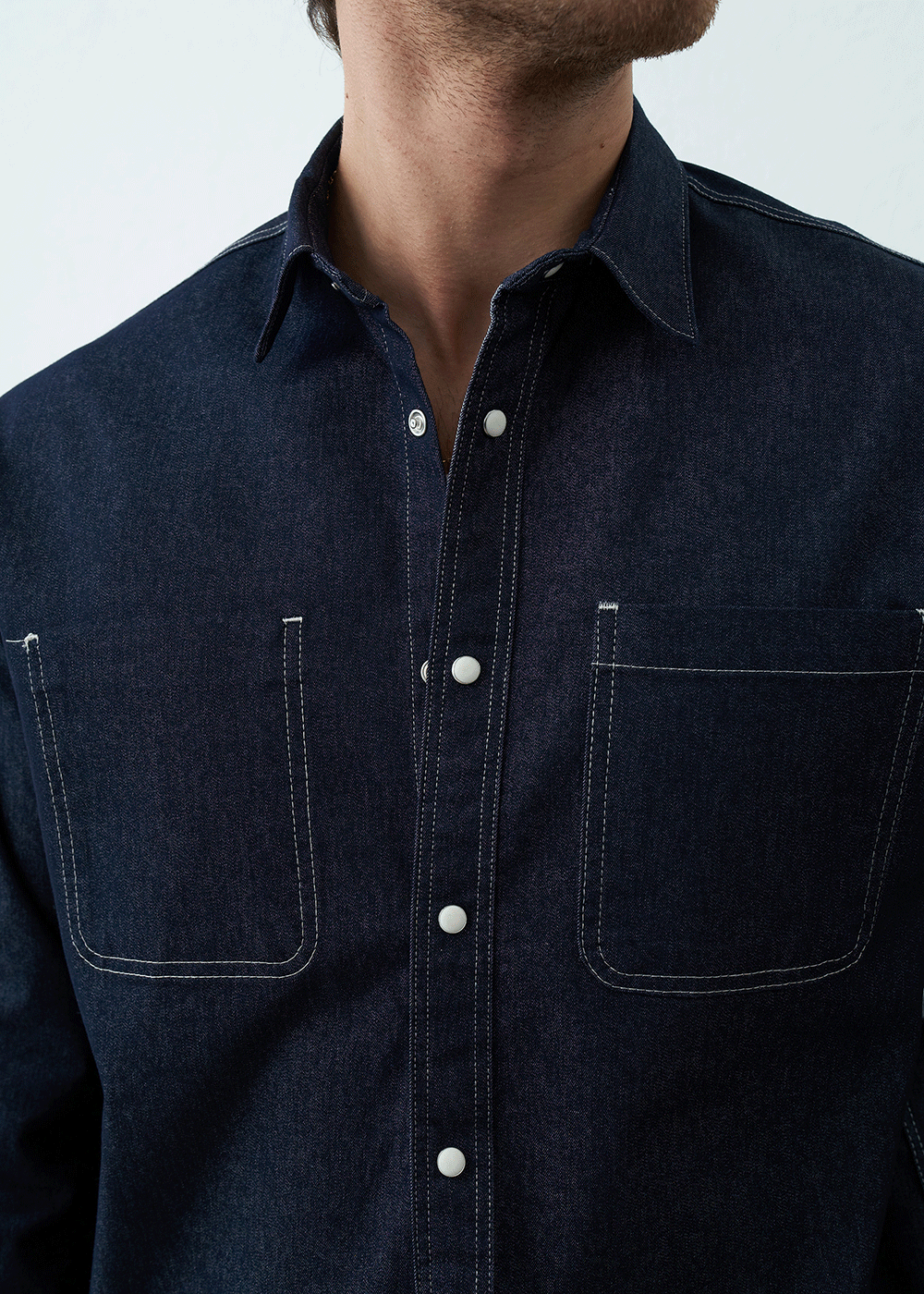 Πουκάμισο Heavy Cotton Studio Shirt   – Σκούρο Μπλε – 2