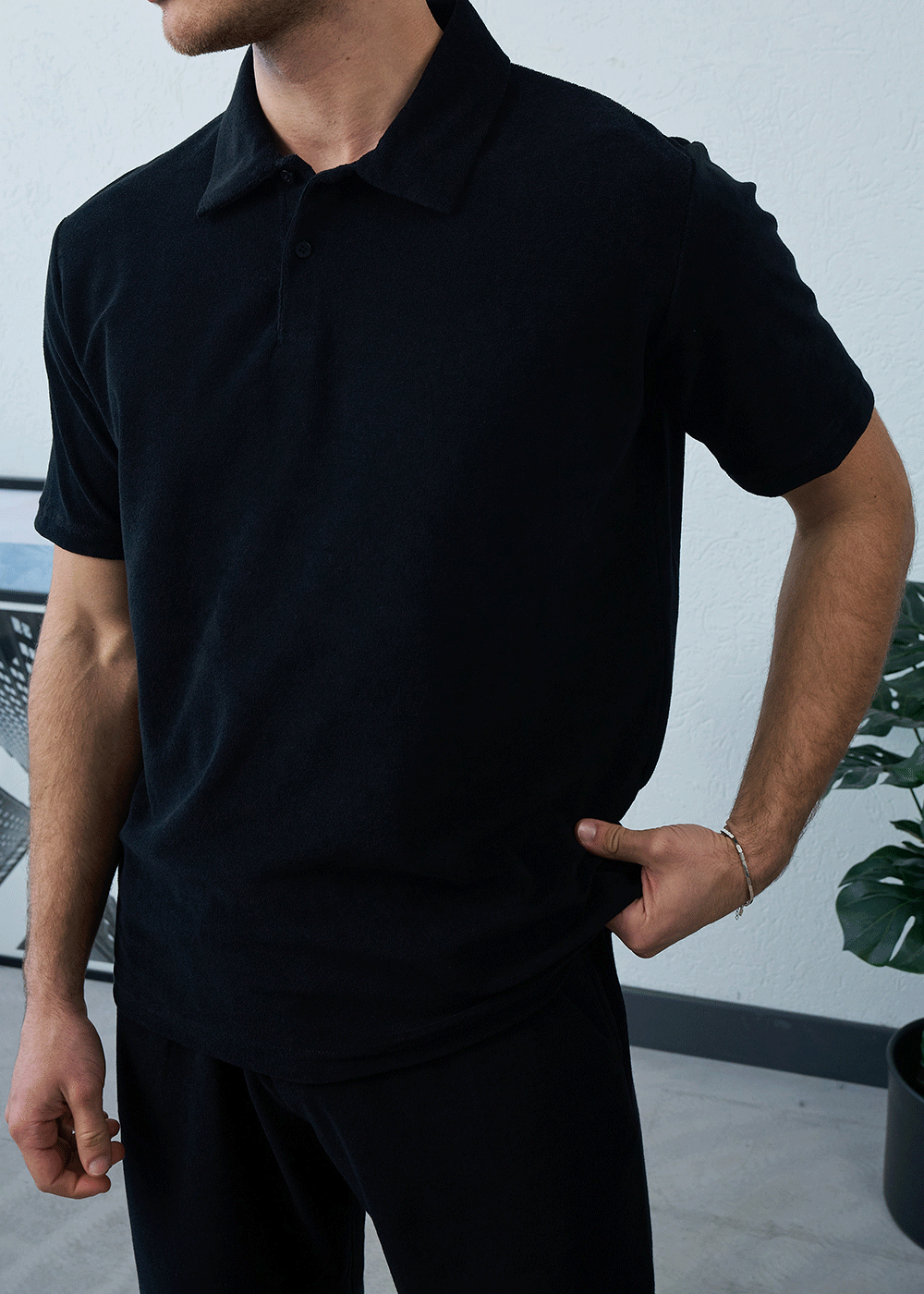 Πετσετέ Σετ Co-ord Terry Studio – Μαύρο – 2
