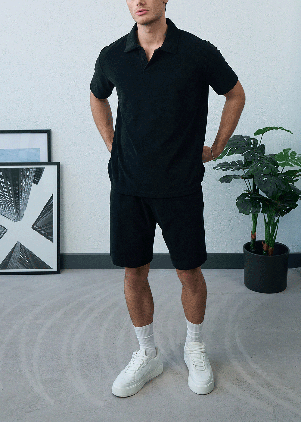 Πετσετέ Σετ Co-ord Terry Studio – Μαύρο