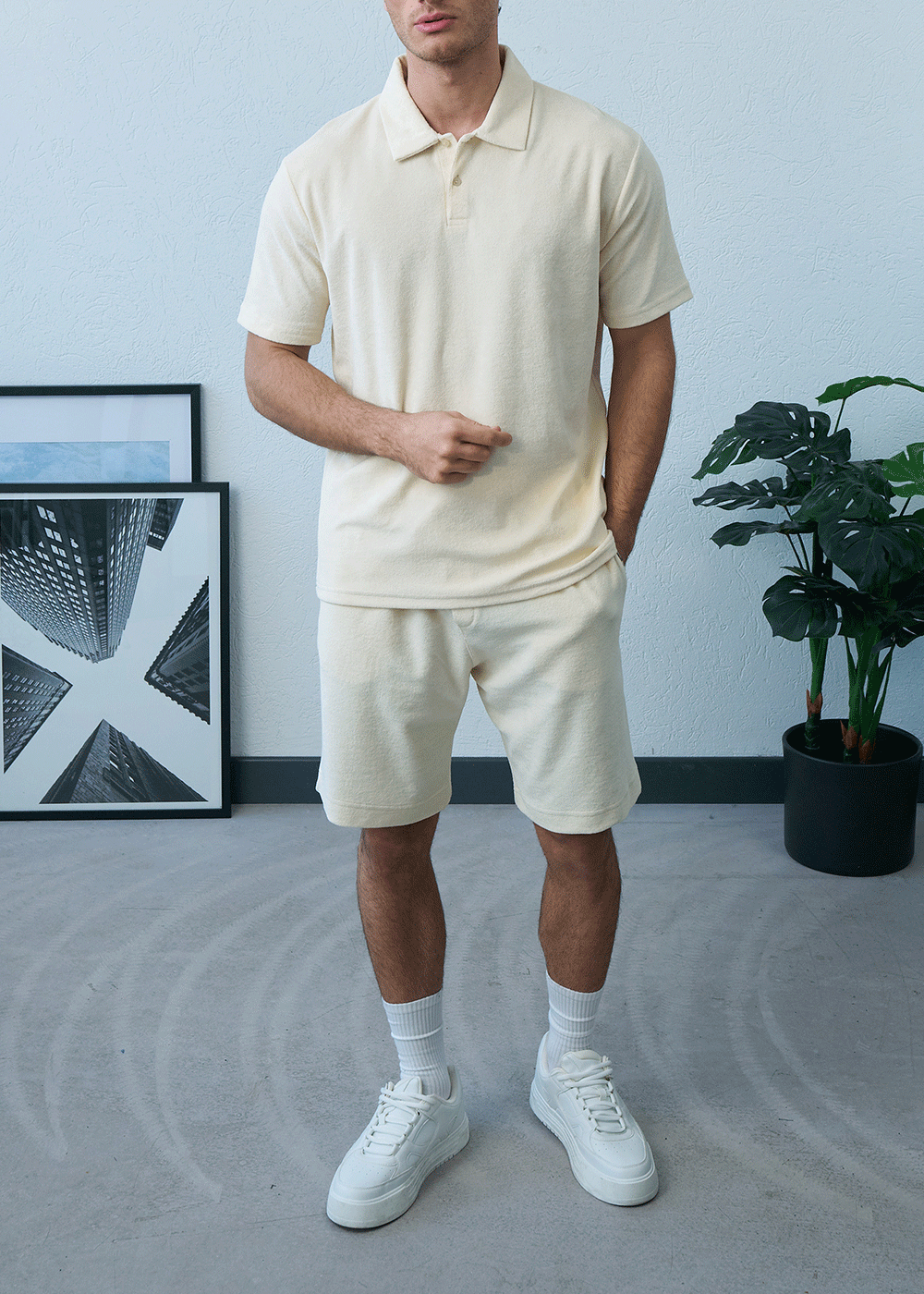 Πετσετέ Σετ Co-ord Terry Studio – Εκρού