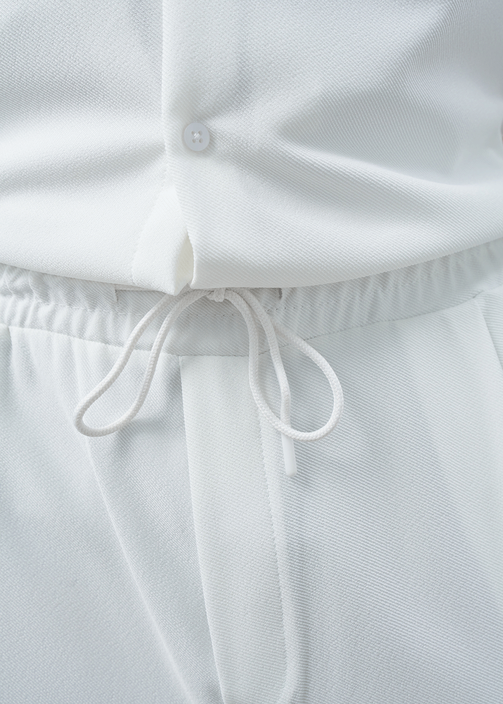 Παντελόνι Relaxed Pleated Drawstring – Λευκό – 2