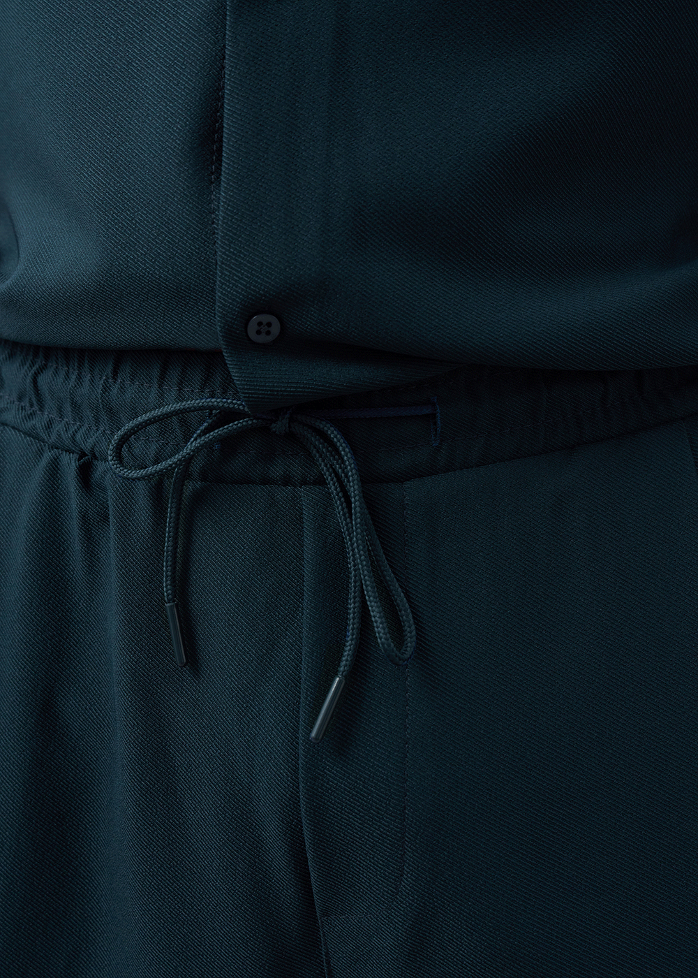 Παντελόνι Relaxed Pleated Drawstring – Σκούρο Πετρόλ – 2