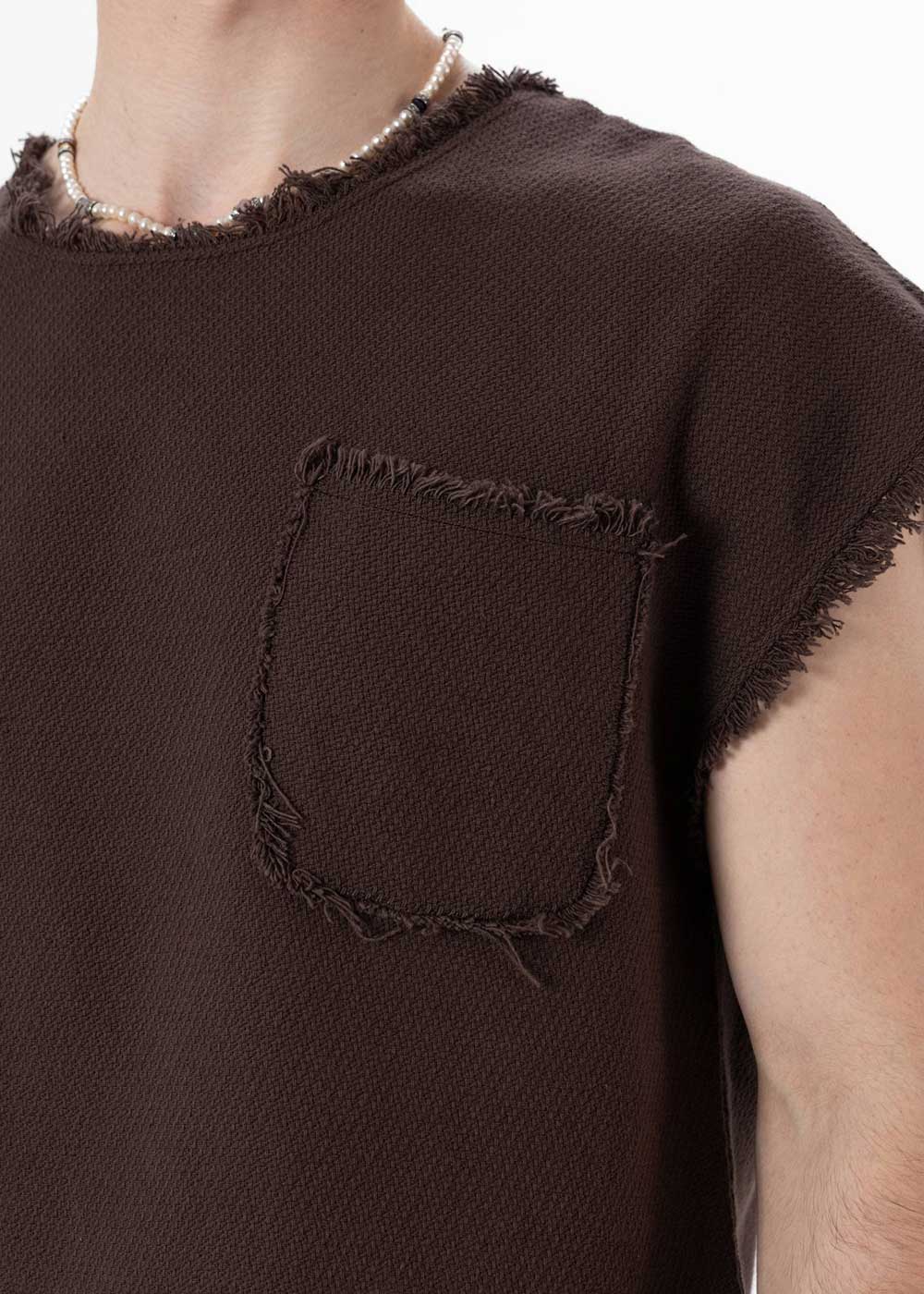 Σετ Co-ord Raw-Edge Waffle Studio – Καφέ – 2