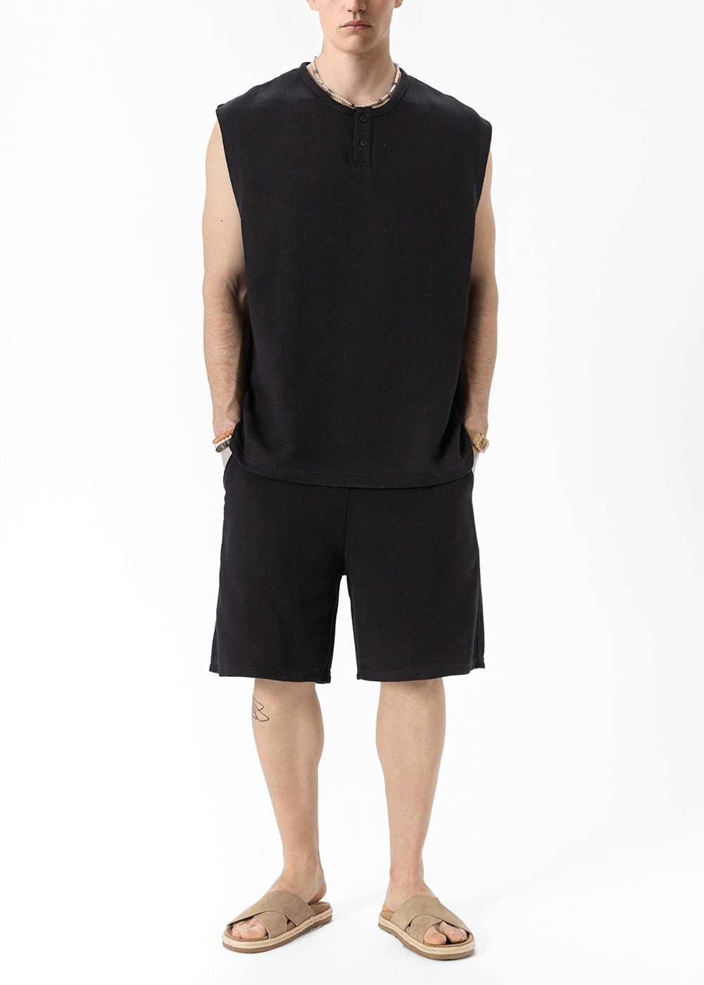 Σετ Co-ord Canvas Sleeveless Studio – Μαύρο