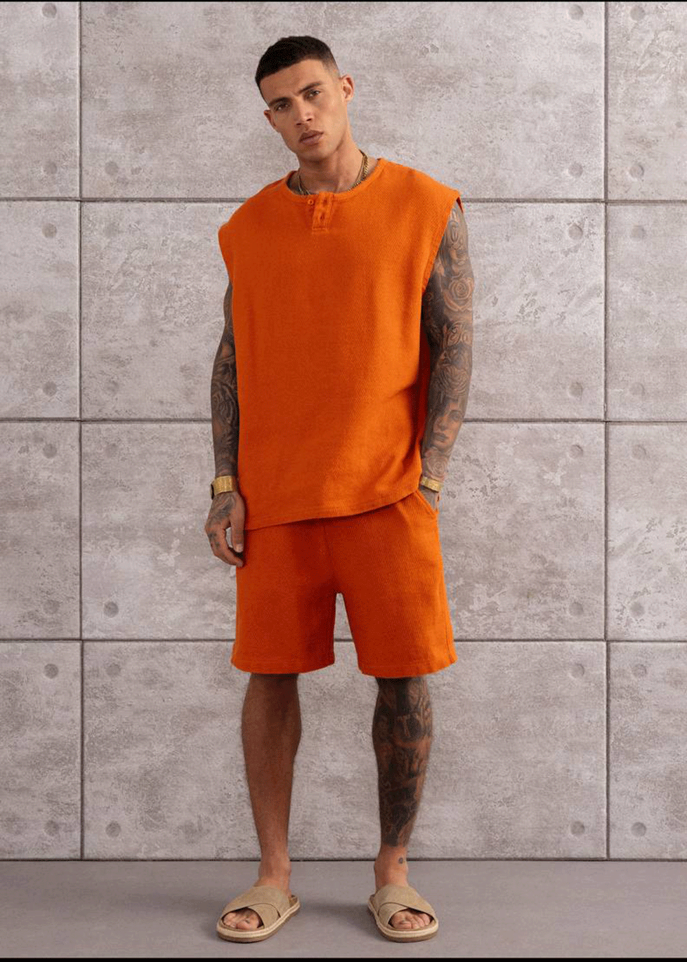 Σετ Co-ord Canvas Sleeveless Studio – Πορτοκαλί