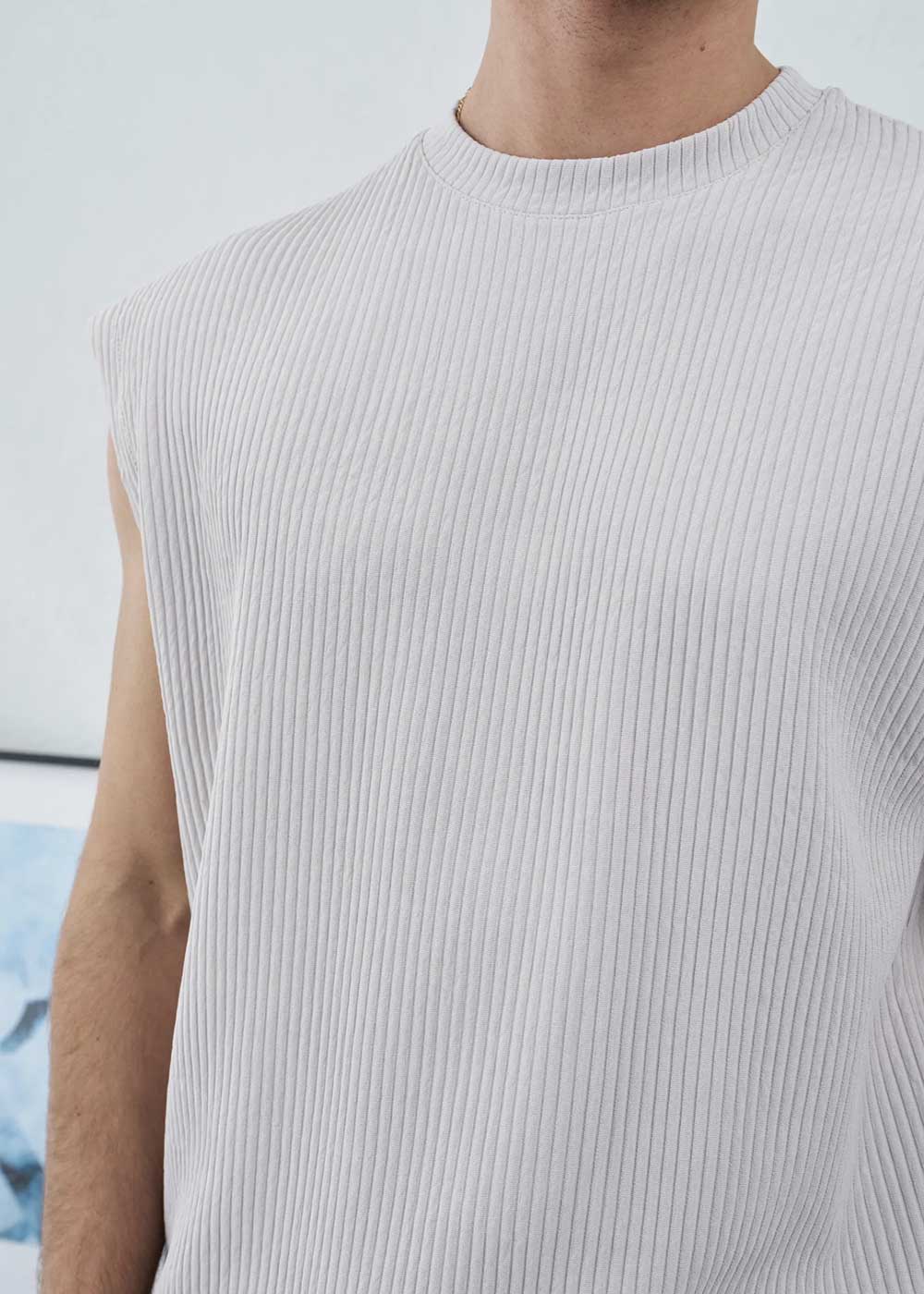 Relax Αμάνικο T-Shirt Ριπ - Γκρι – 2