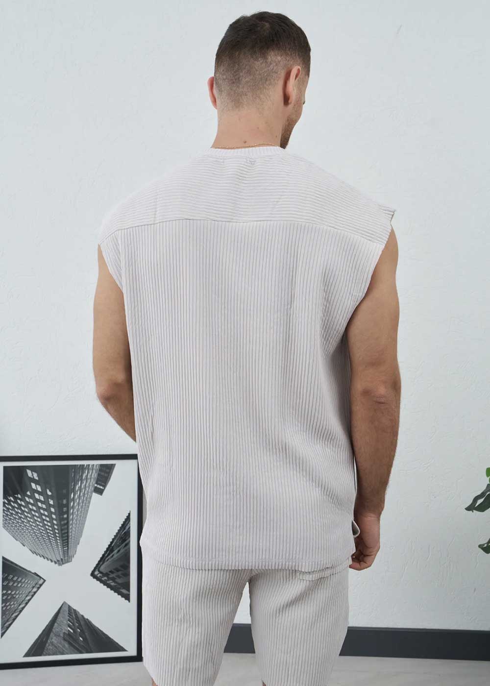 Relax Αμάνικο T-Shirt Ριπ - Γκρι – 3