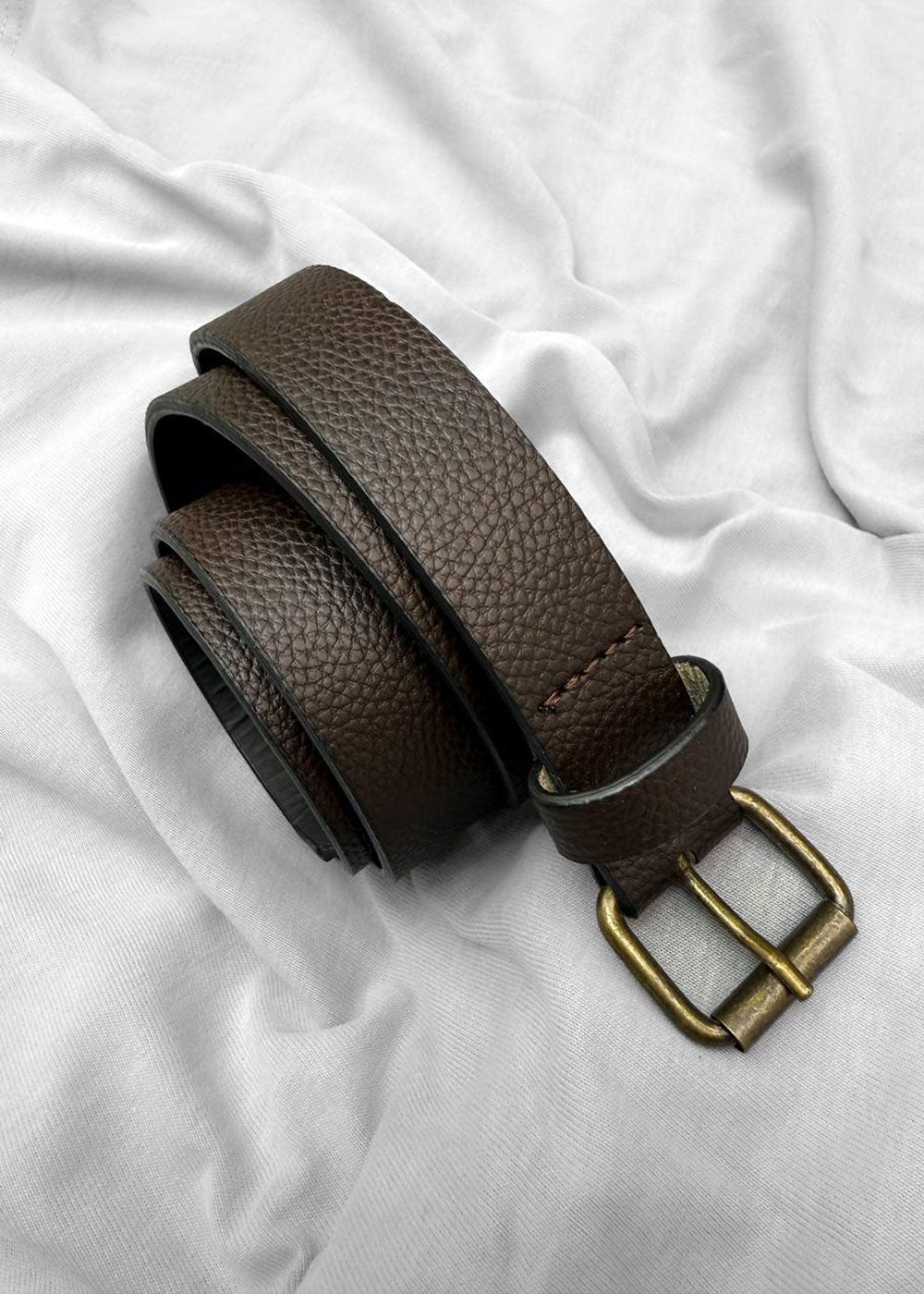 Ζώνη Δερμάτινη Textured Classic – Καφέ