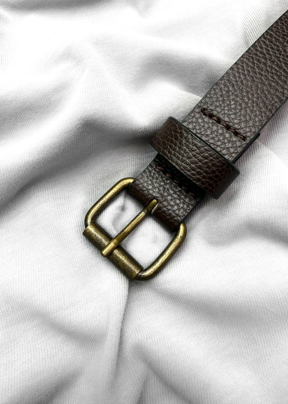 Ζώνη Δερμάτινη Textured Classic – Καφέ – 3