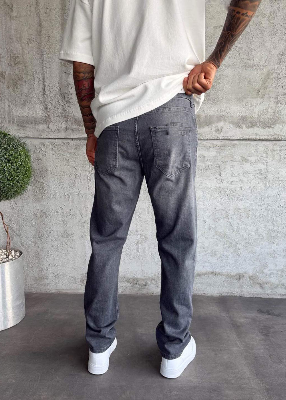 Regular Fit Τζιν  Με Ελαστικότητα - Vintage Γκρι – 2