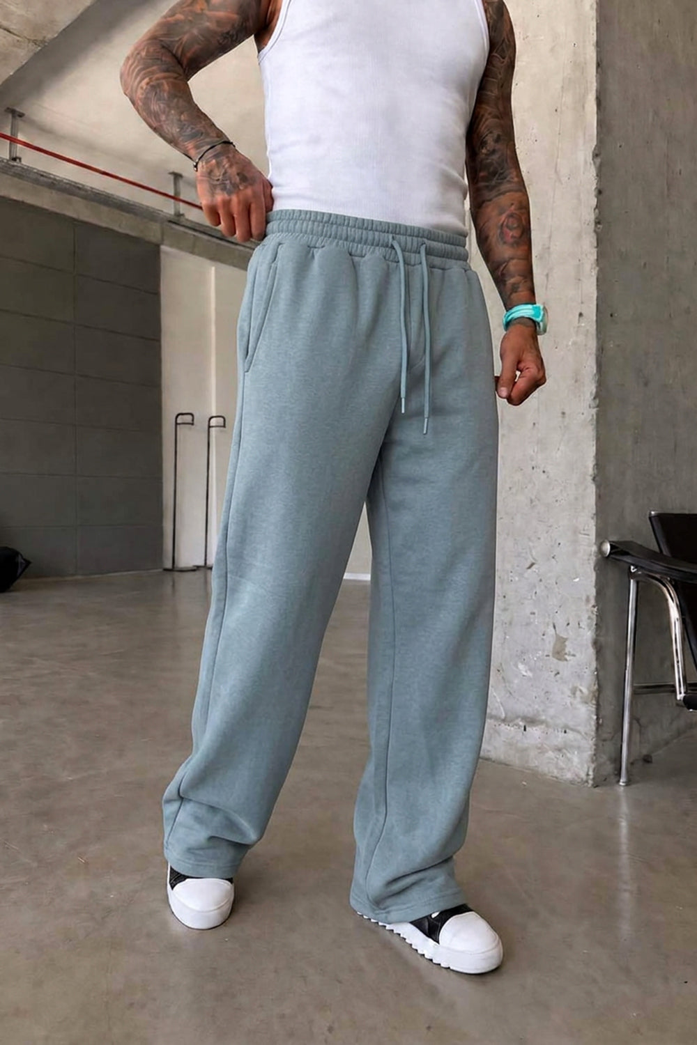 Φόρμα Regular Baggy Fit  Με Εξωτερική Επένδυση - Γαλάζιο