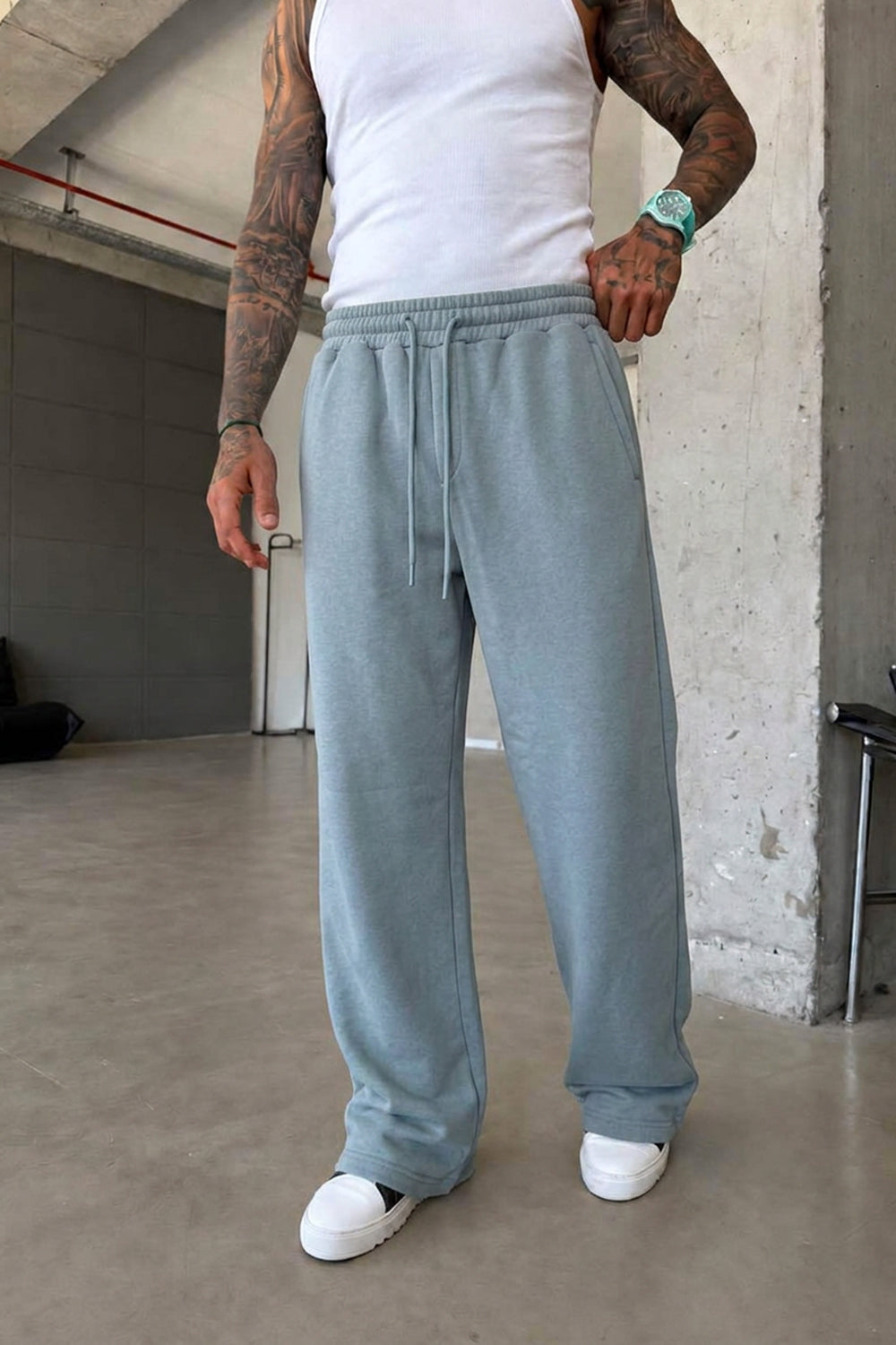 Φόρμα Regular Baggy Fit  Με Εξωτερική Επένδυση - Γαλάζιο