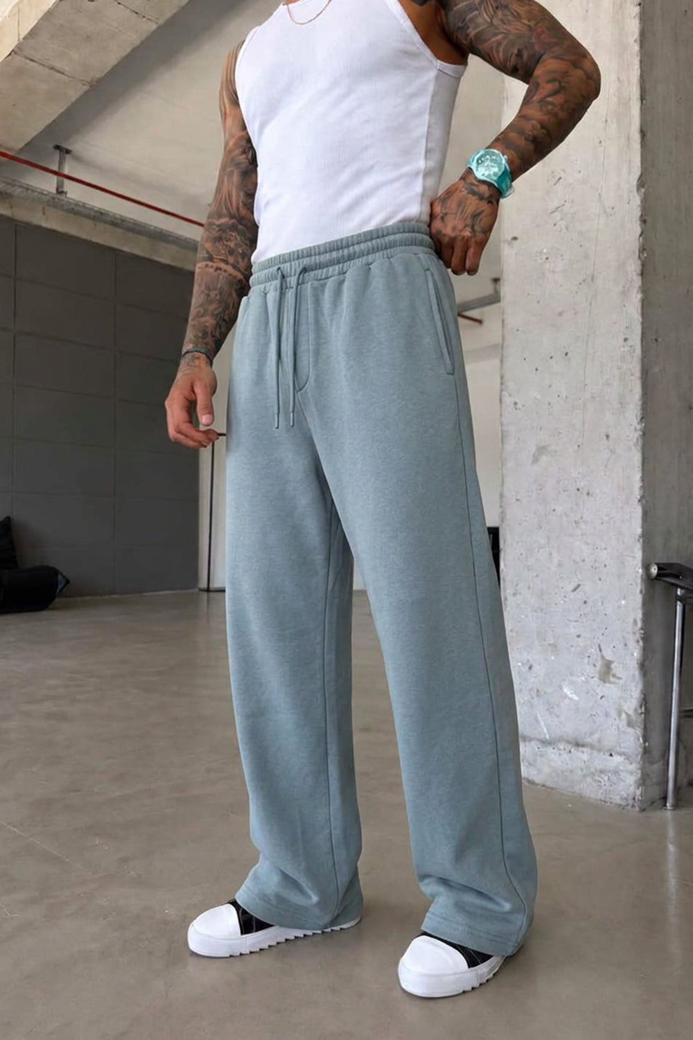 Φόρμα Regular Baggy Fit  Με Εξωτερική Επένδυση - Γαλάζιο